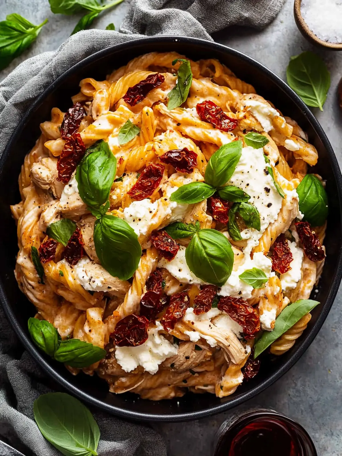 Whipped Ricotta One Pot Chicken Pasta with Sun Dried Tomatoes Delight 2 Whipped ricotta one pot chicken pasta – with sun dried tomatoes