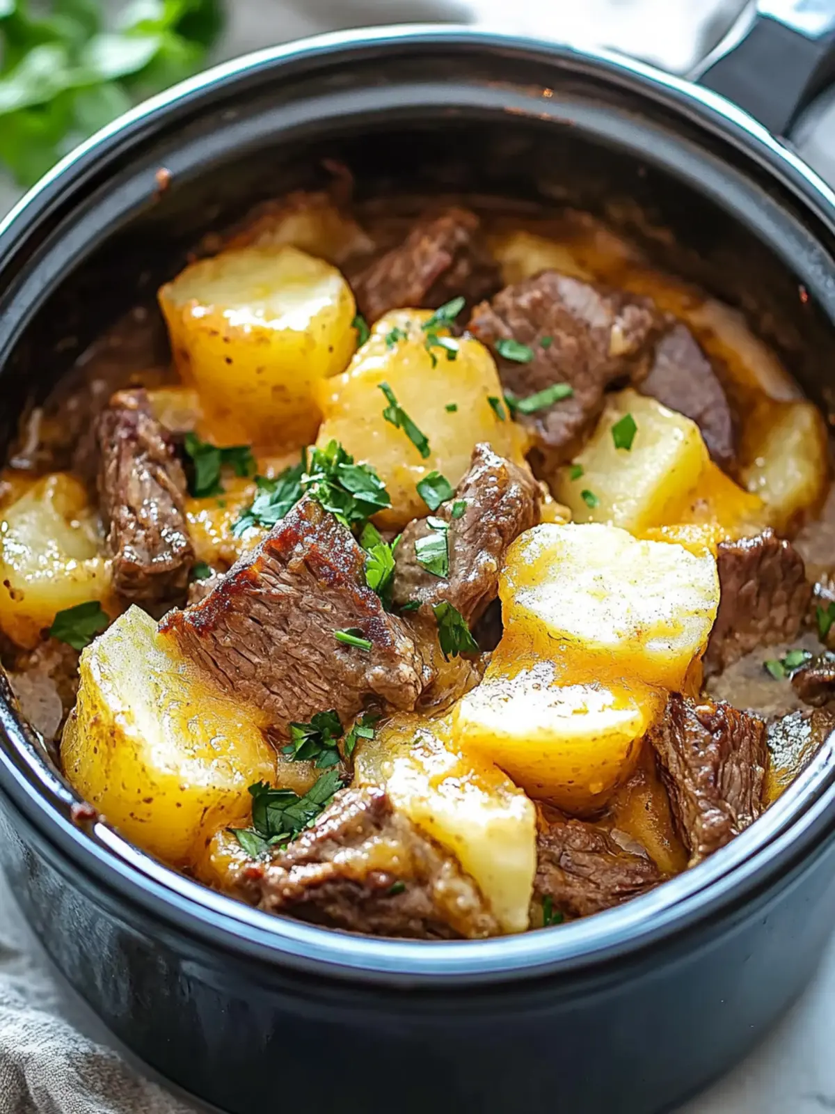 Slow Cooker Steak and Cheddar Potato Casserole Bliss 5 Slow Cooker Steak and Cheddar Potato Casserol