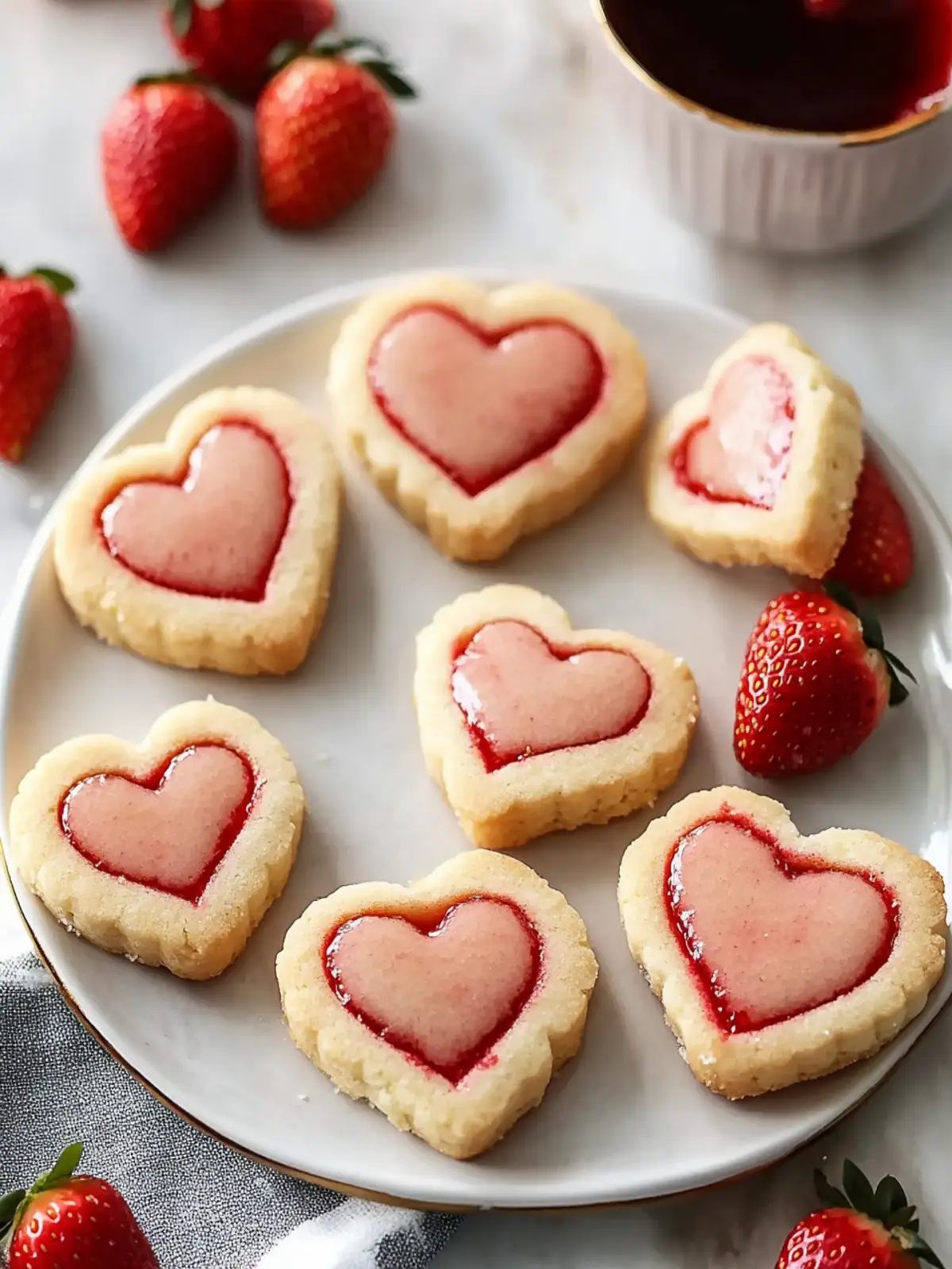 Filled Heart-Shaped Strawberry Shortbread Cookies Made with Love 2 Filled Heart-Shaped Strawberry Shortbread Cookies