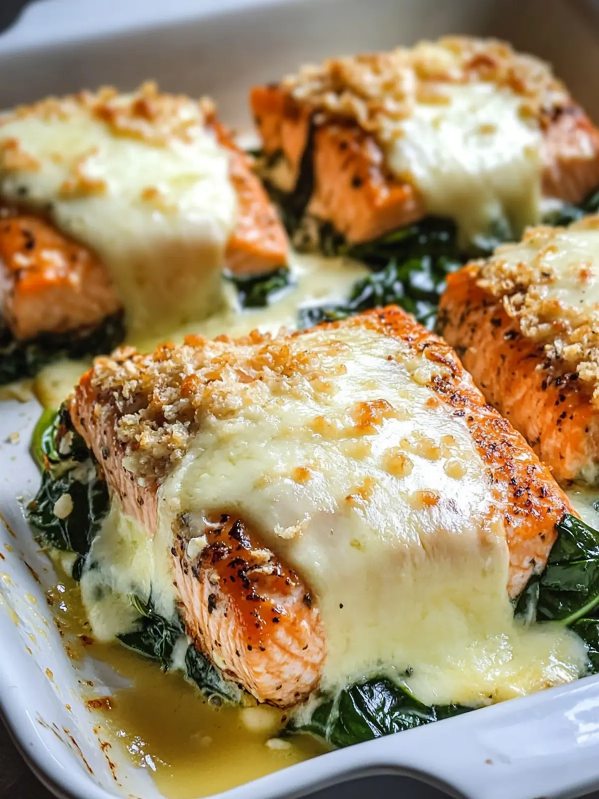Irresistible Baked Salmon with Spinach and Mozzarella Magic 2 Irresistible Baked Salmon with Spinach and Mozzarella Bliss Awaits You!