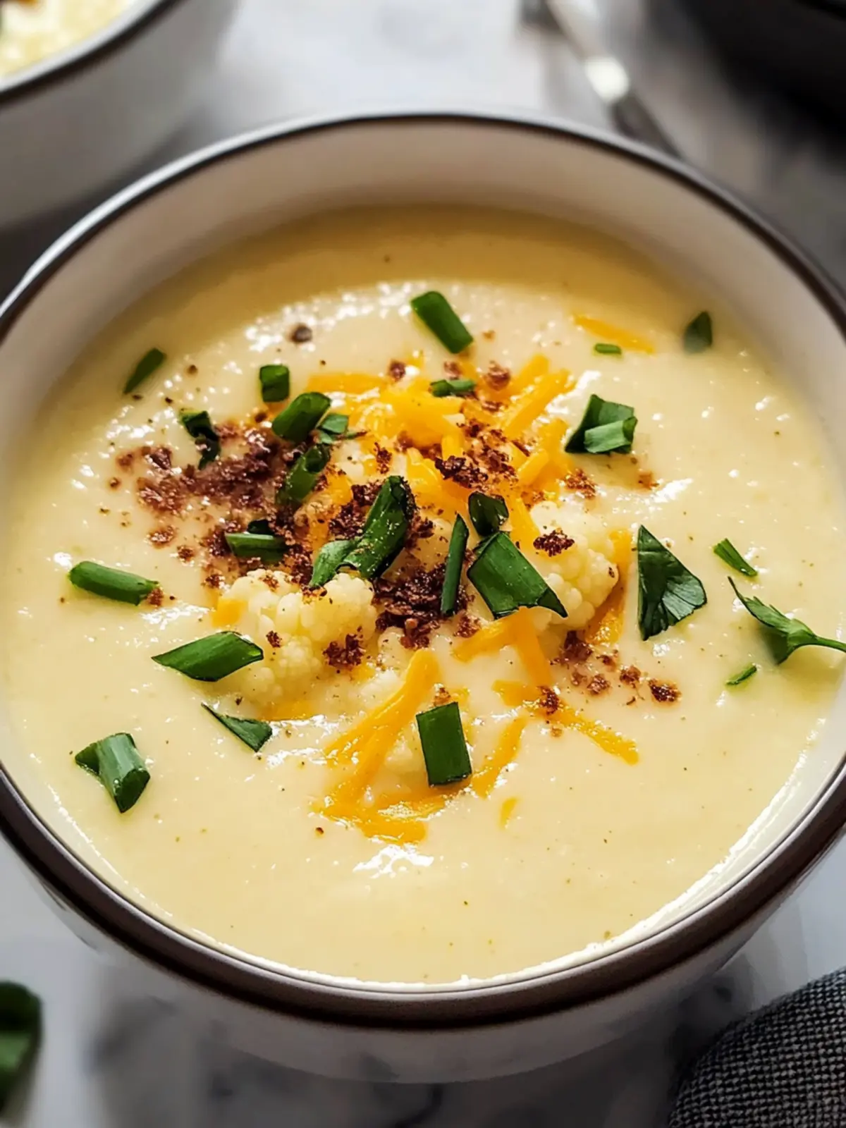 Creamy Cauliflower and Cheddar Keto Soup for Cozy Nights 4 Creamy Cauliflower and Cheddar Keto Soup