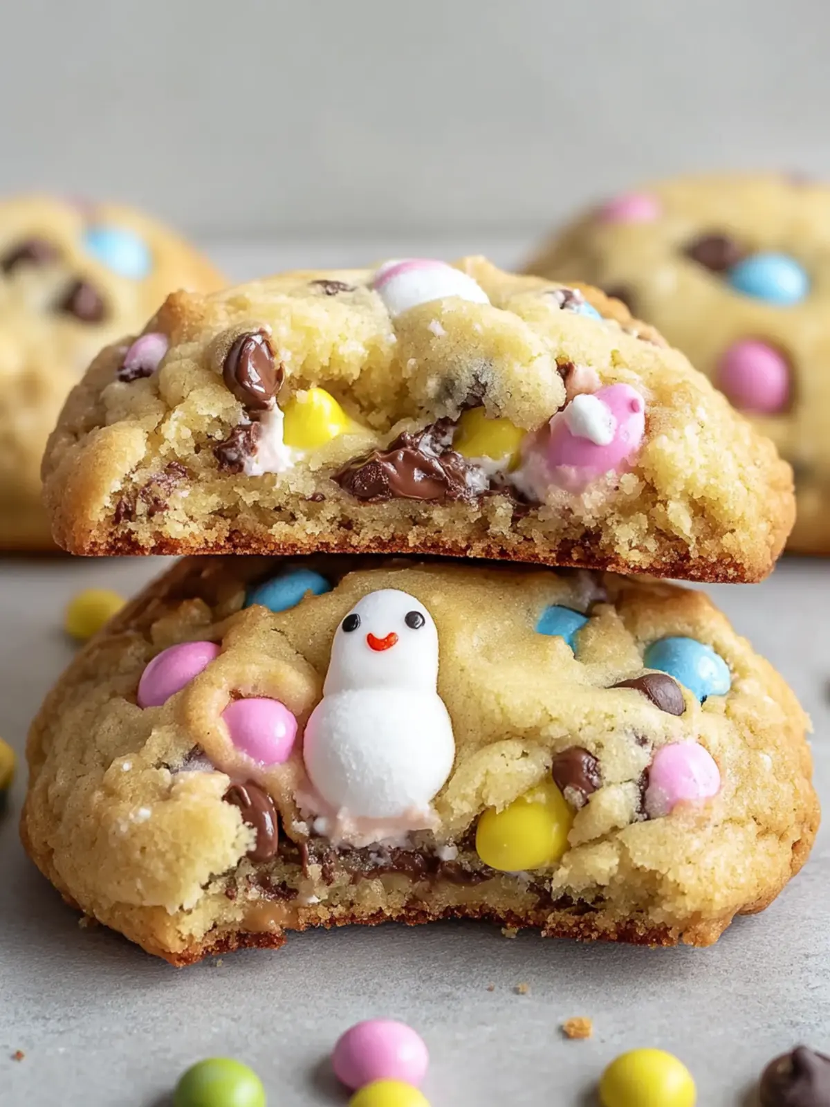 Giant Chocolate Chip Peep Stuffed Easter Cookies You’ll Love! 2 Giant Chocolate Chip Peep Stuffed Easter Cookies