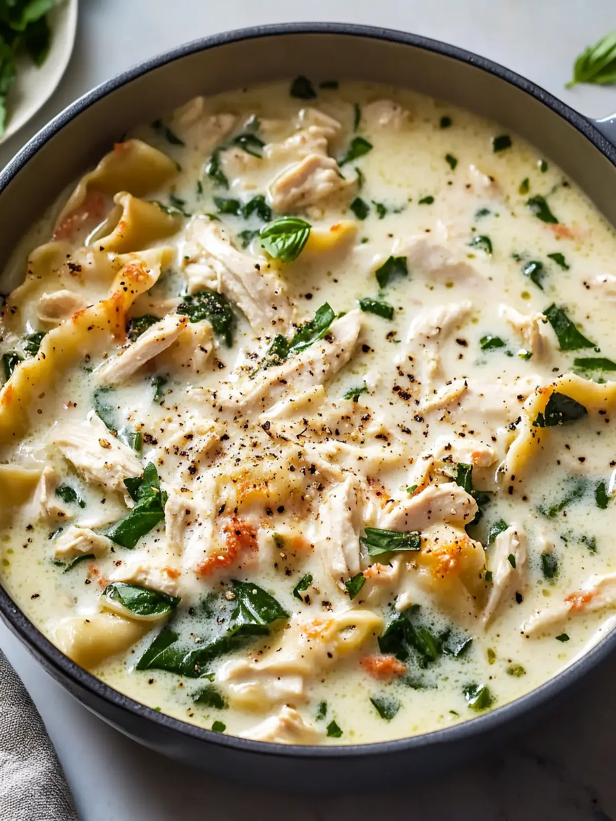 One-Pot Creamy Chicken Alfredo Lasagna Soup You'll Crave! 3 One-Pot Creamy Chicken Alfredo Lasagna Soup