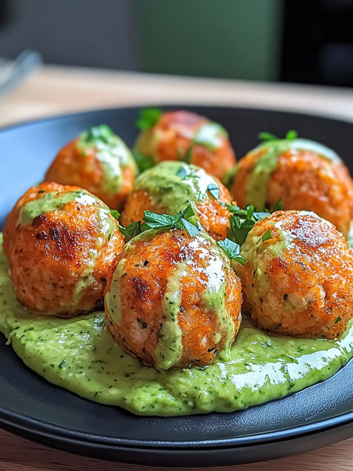 Savory Salmon Balls with Creamy Avocado Sauce Delight 3 Salmon Balls with Creamy Avocado Sauce
