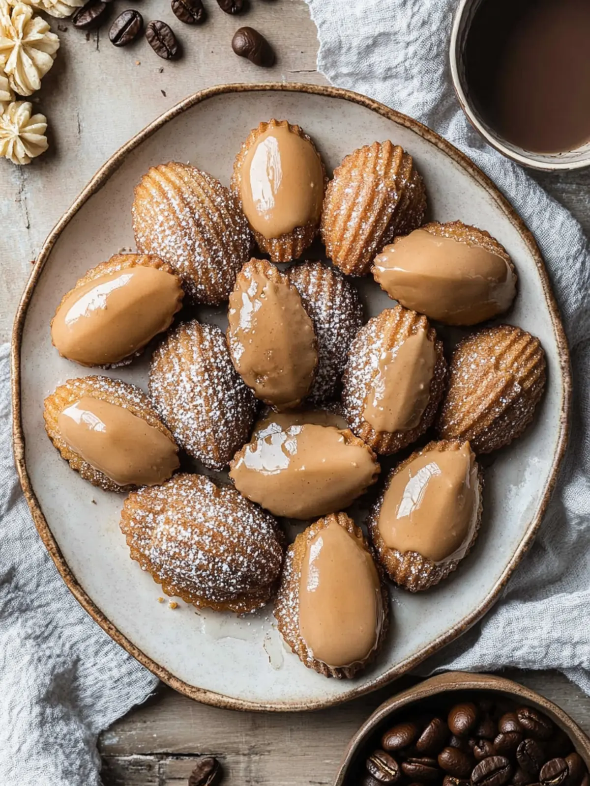 Brown Butter Madeleines Dipped in Espresso Glaze Bliss 5 Brown Butter Madeleines dipped in Espresso Glaze