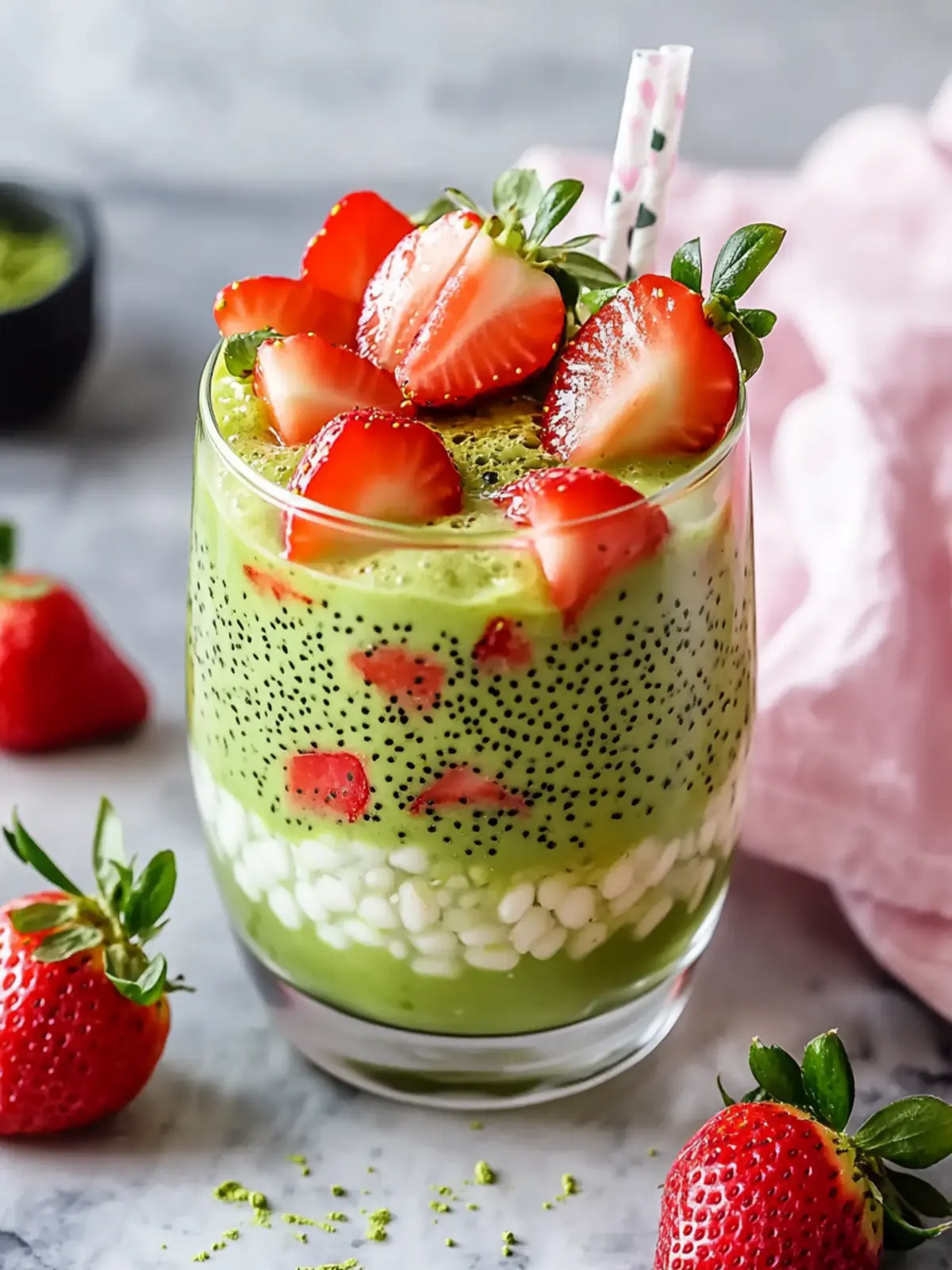 Refreshing Strawberry Matcha Sago for a Sweet Summer Treat 2 Strawberry Matcha Sago