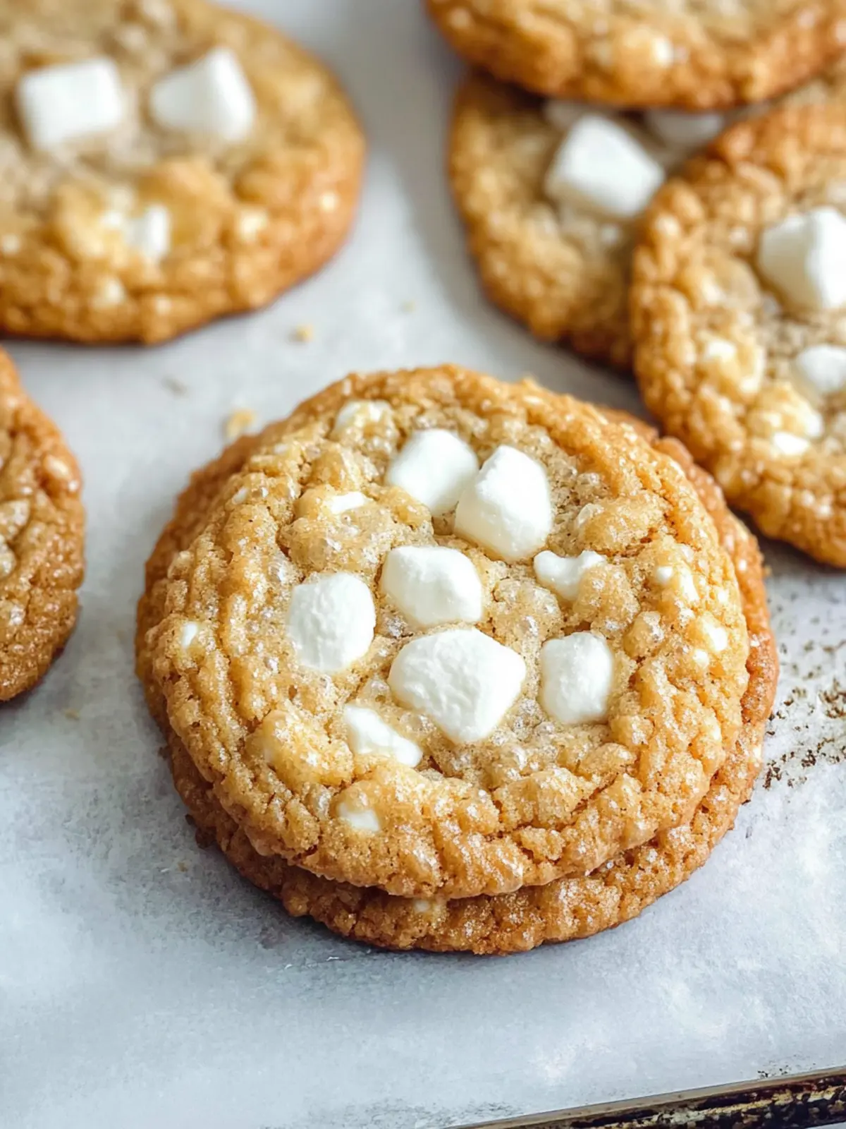 Marshmallow Crispy Cookies - Irresistible Costco Copycat Recipe 2 Marshmallow Crispy Cookies (Costco Copycat)