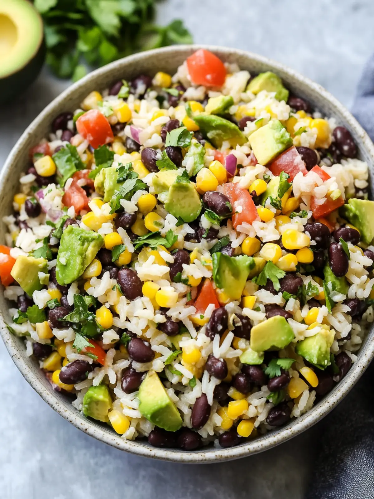 Zesty Black Bean Corn Avocado Salad with Rice for Summer Bliss 4 Black Bean Corn Avocado Salad with Rice