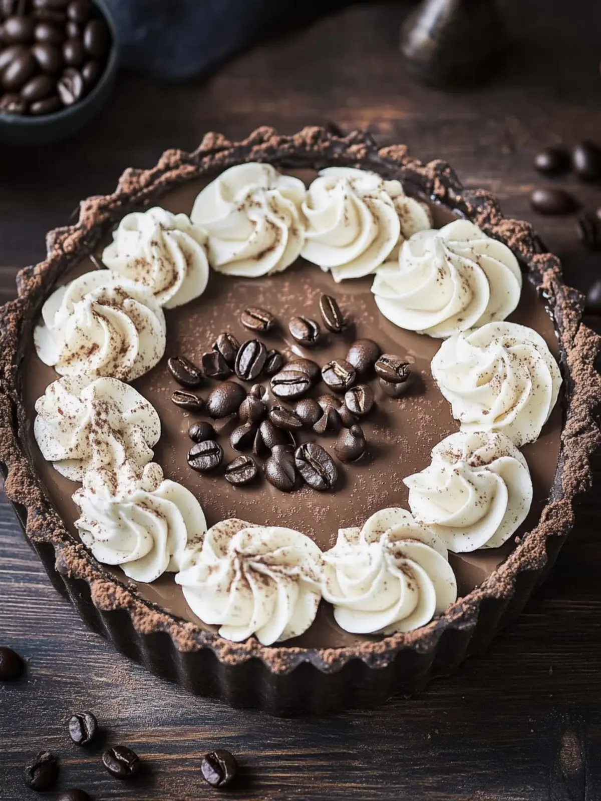 Decadent Dark Chocolate Tart with Espresso Whipped Cream Bliss 5 Dark Chocolate Tart with Espresso Whipped Cream