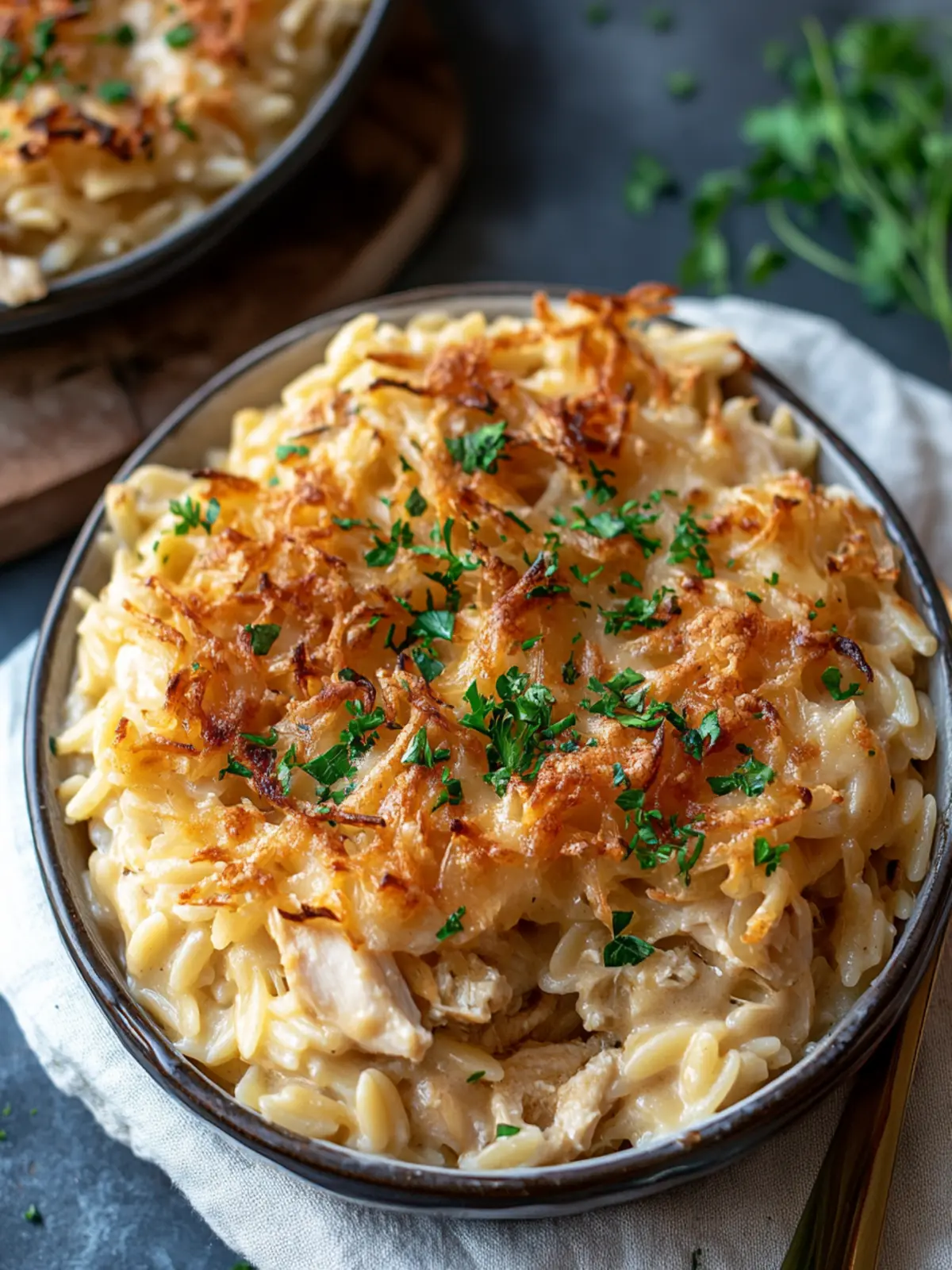 Creamy French Onion Chicken Orzo Casserole You'll Love 3 French Onion Chicken Orzo Casserole