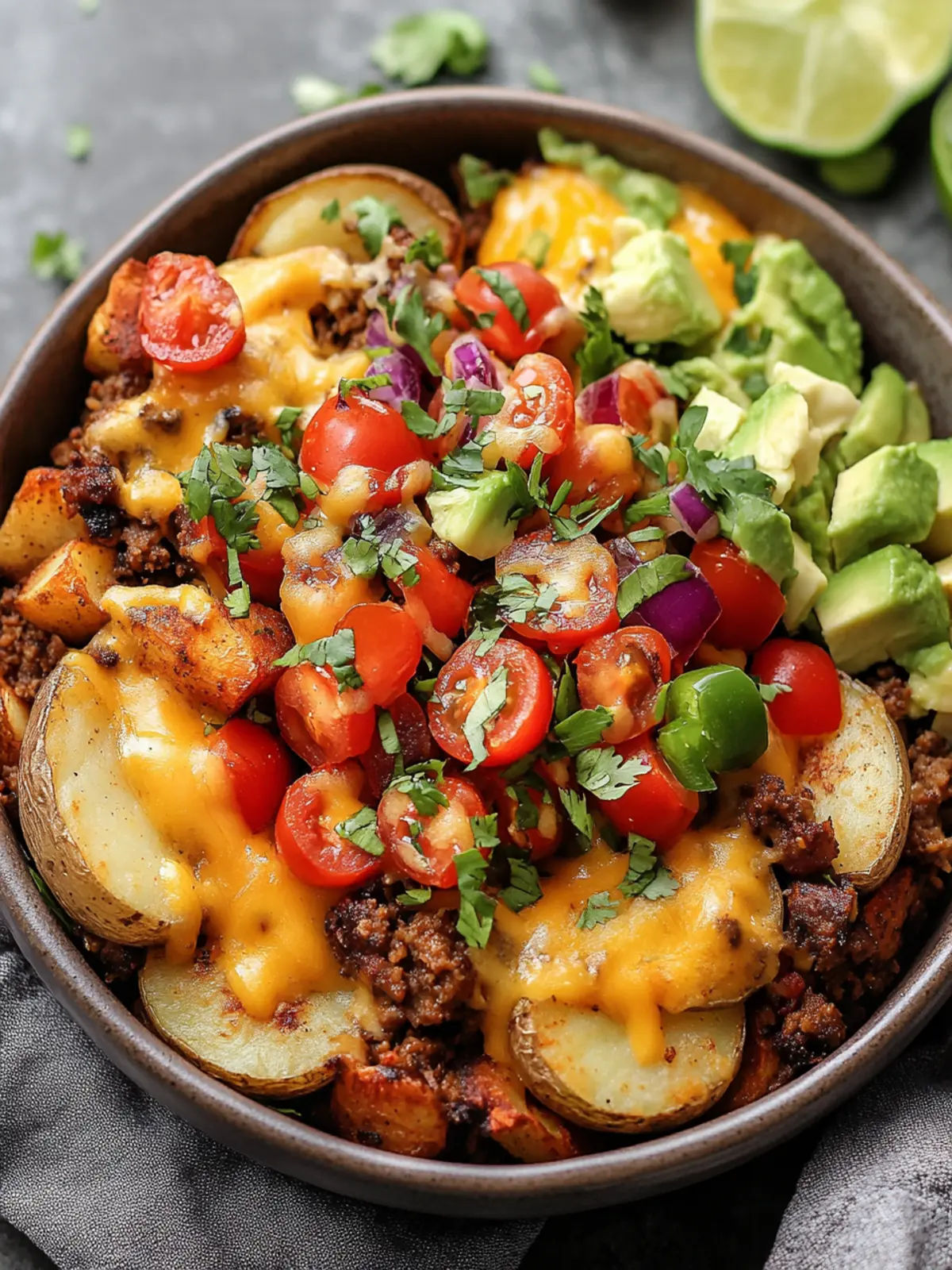 Loaded Fiesta Potato Bowls: Crispy & Cheesy Delight Awaits! 4 Loaded Fiesta Potato Bowls: Crispy & Cheesy Dinner Fun