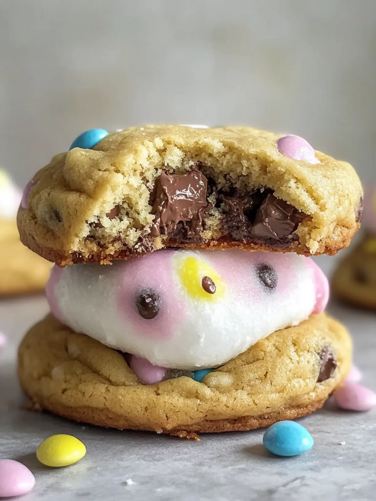 Giant Chocolate Chip Peep Stuffed Easter Cookies You’ll Love! 3 Giant Chocolate Chip Peep Stuffed Easter Cookies