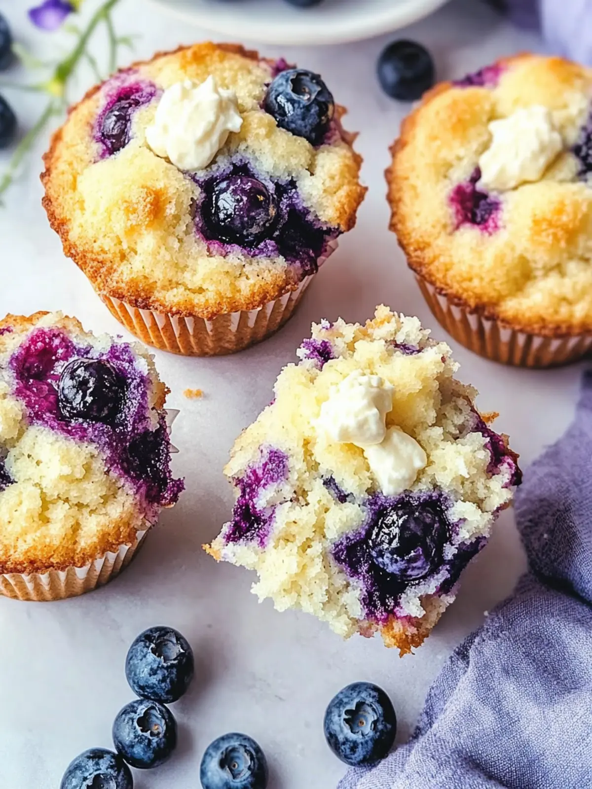 Blueberry Cream Cheese Muffins Recipe for a Dreamy Breakfast 5 Blueberry Cream Cheese Muffins recipe