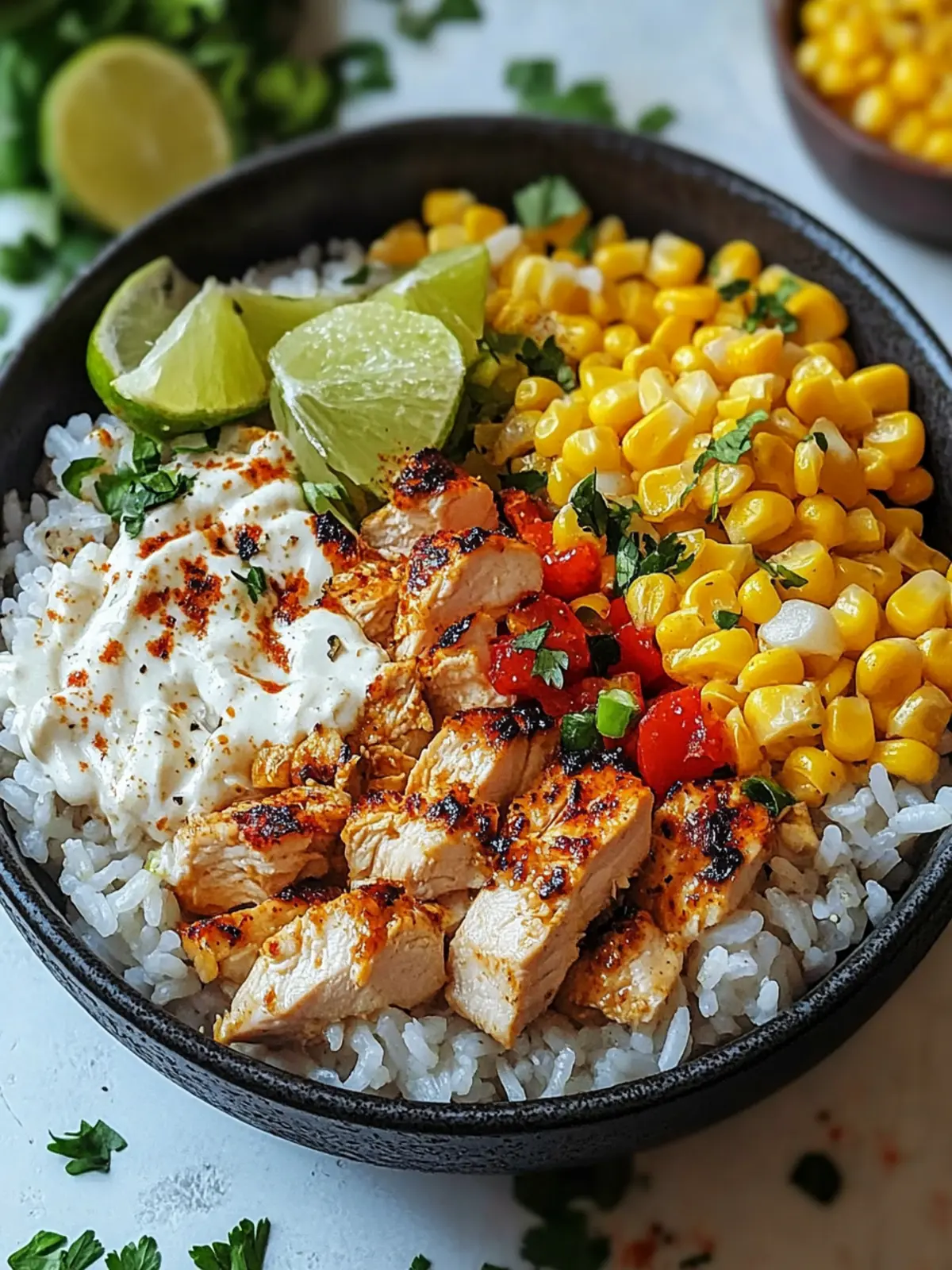 Savory Street Corn Chicken Rice Bowl for Quick Weeknight Bliss 3 Street Corn Chicken Rice Bowl