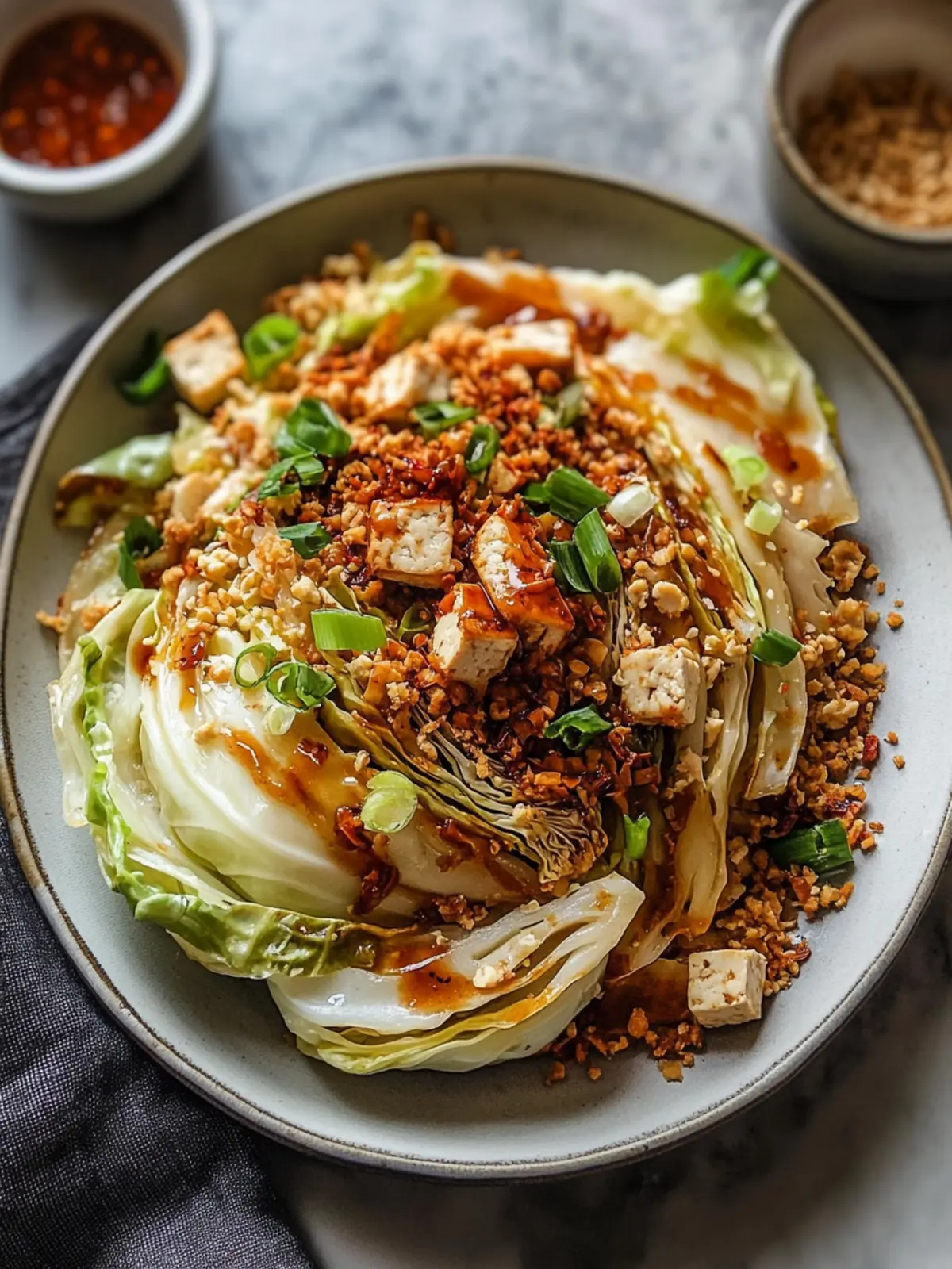Dan Dan Charred Cabbage with Tofu Crumble: A Flavor Explosion 4 Dan Dan Charred Cabbage with Tofu Crumble and Spicy Sesame Sauce Recipe