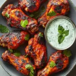 Savory Tandoori Chicken Wings with Mint Yogurt Dip Magic 4 Tandoori Chicken Wings with Cool Mint Yogurt Dipping Sauce