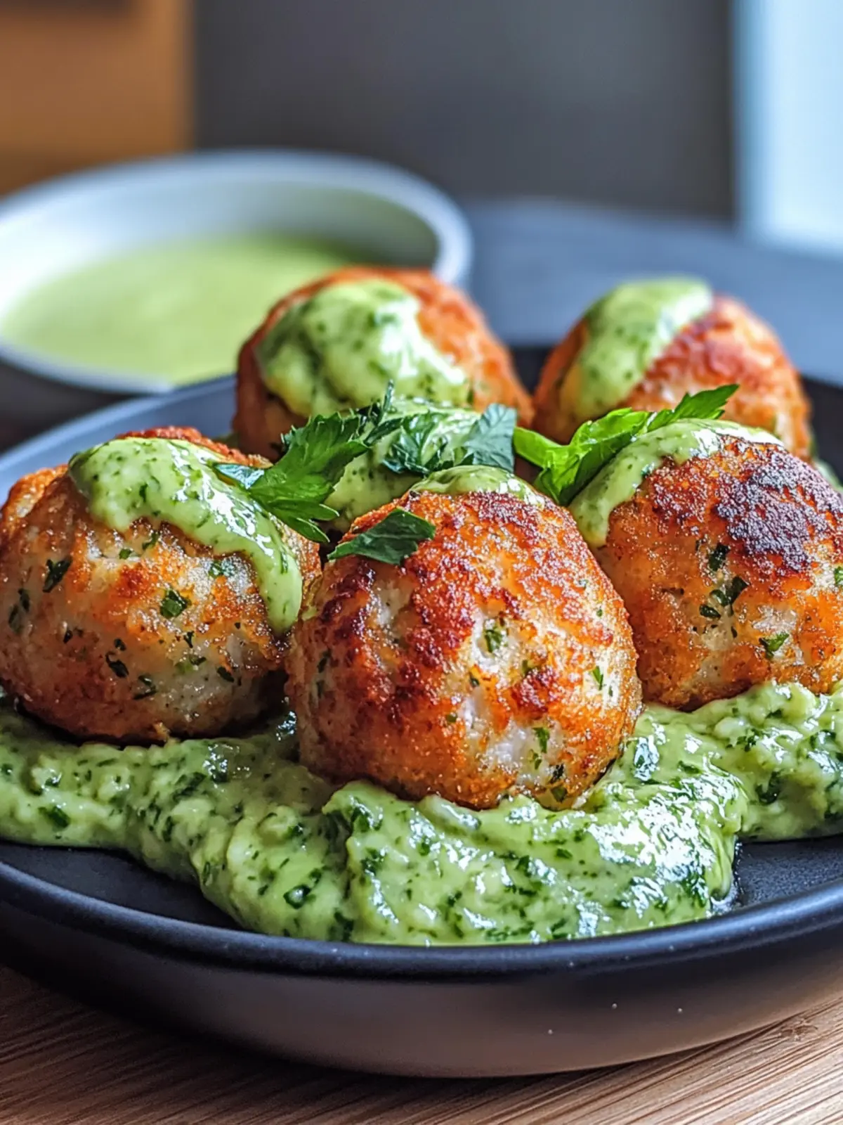 Savory Salmon Balls with Creamy Avocado Sauce Delight 2 Salmon Balls with Creamy Avocado Sauce