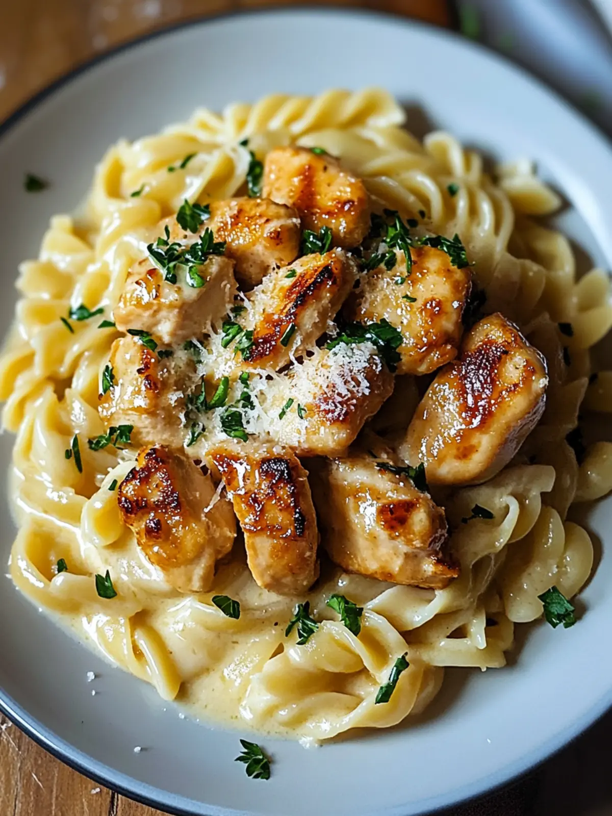 Twisted Pasta with Honey Garlic Chicken: Creamy Bliss! 5 Twisted Pasta with Honey Garlic Chicken and Parmesan Cream