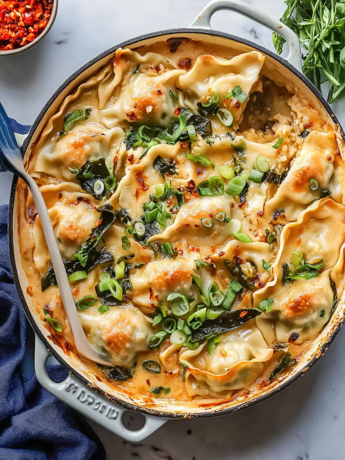One Pan Dumpling Bake: Creamy Coconut Curry Delight 4 One Pan Dumpling Bake