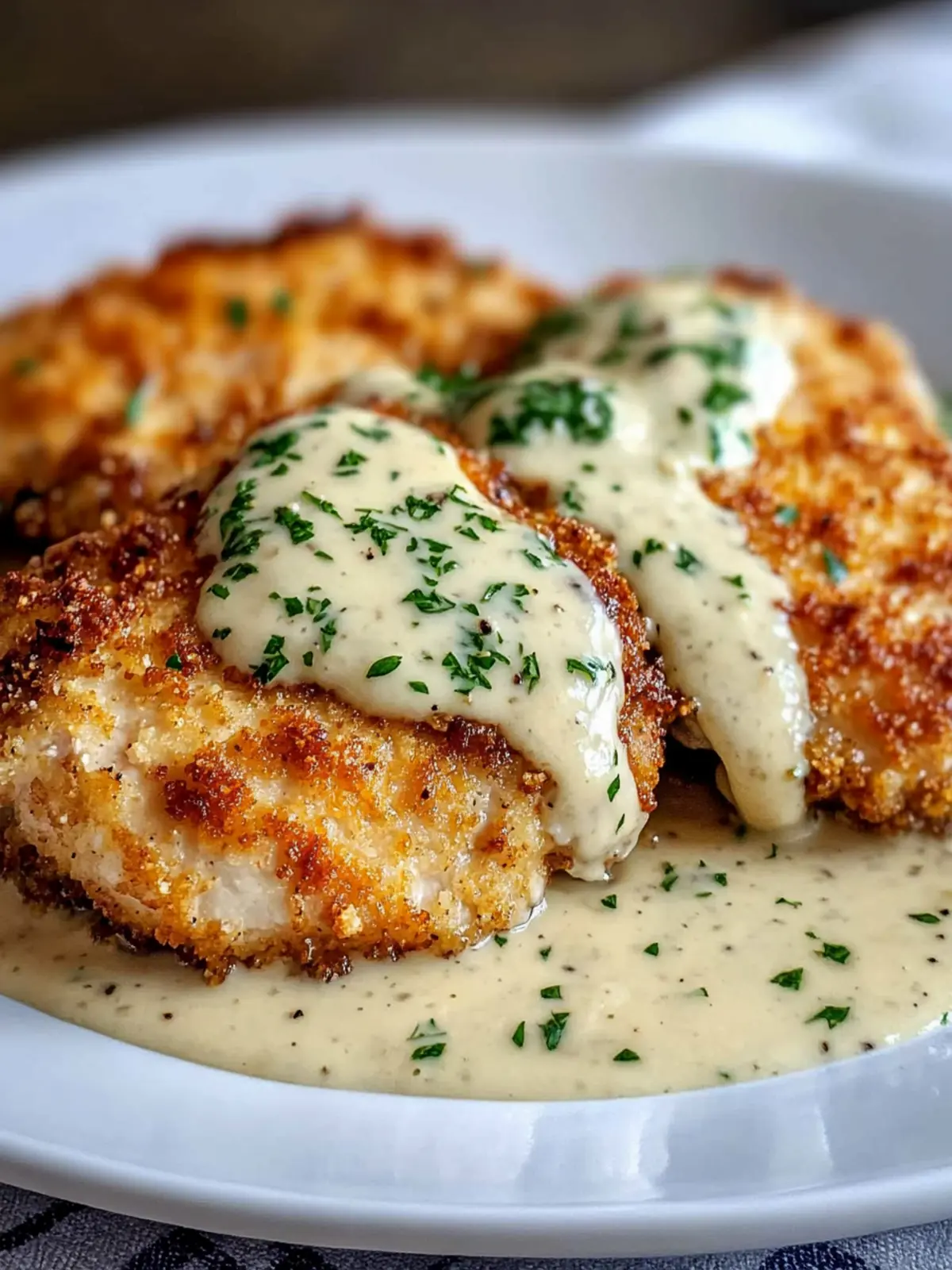 Parmesan Crusted Chicken with Creamy Garlic Sauce – Dinner Bliss 5 Parmesan Crusted Chicken with Creamy Garlic Sauce – Easy Family Dinner Recipe