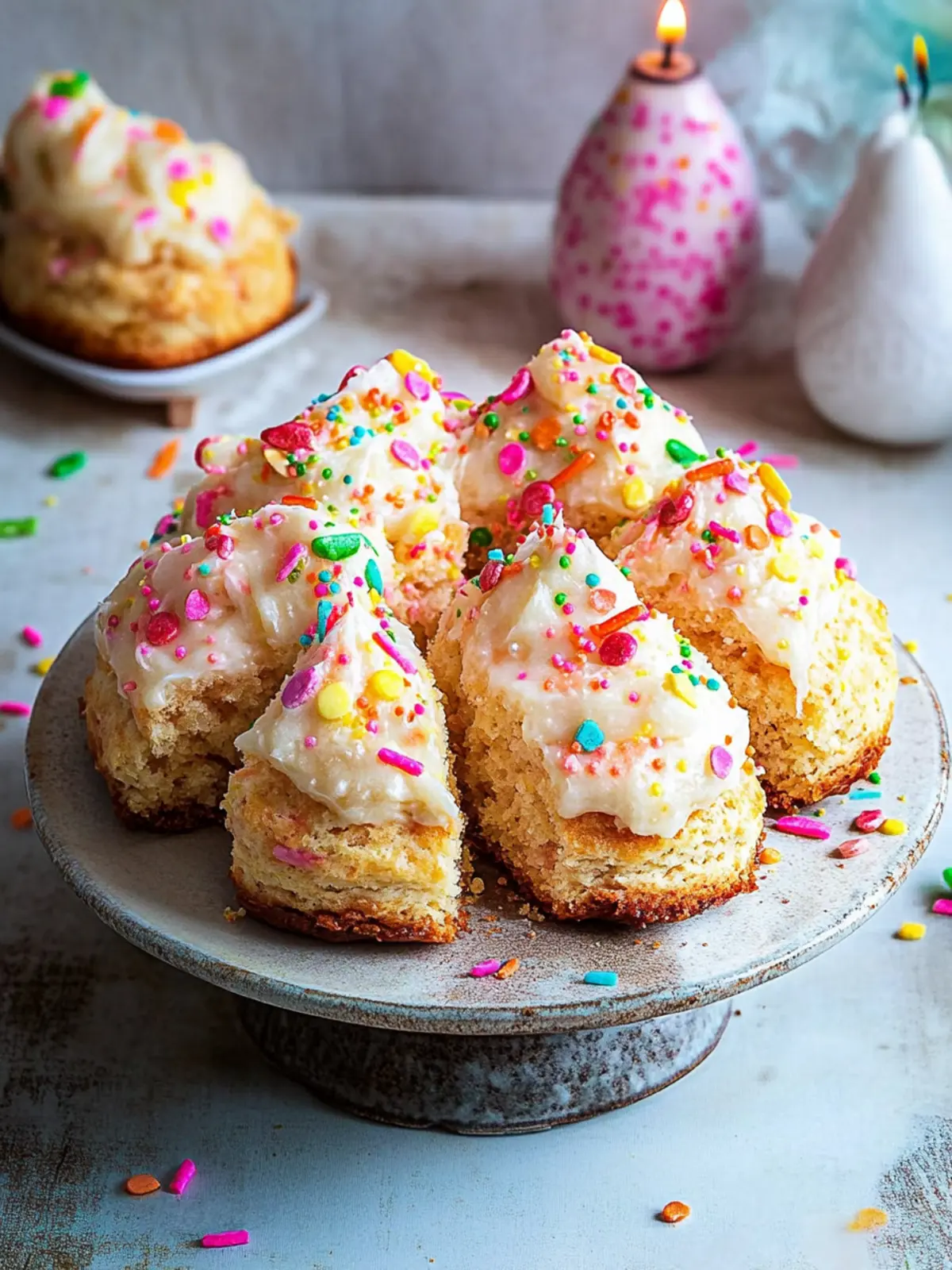 Fluffy Birthday Cake Scones Loaded with Sprinkles Delight! 5 Birthday Cake Scones