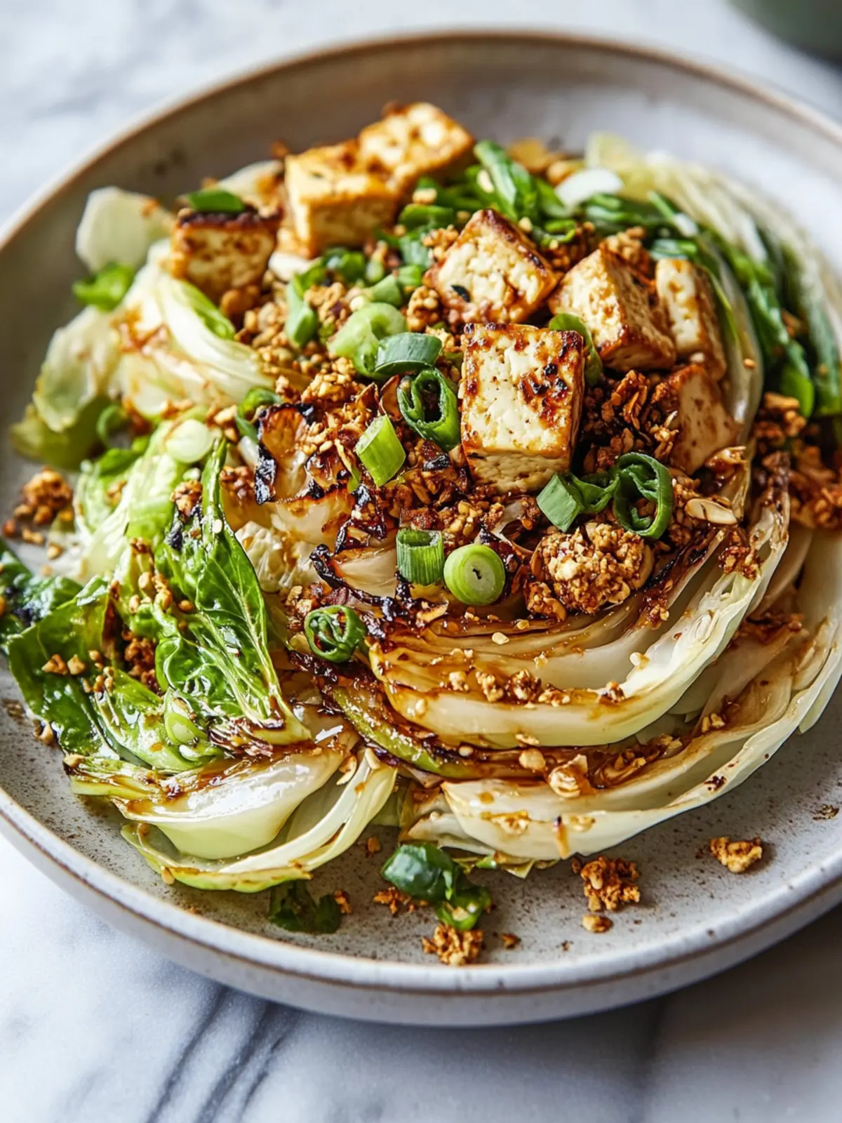 Dan Dan Charred Cabbage with Tofu Crumble: A Flavor Explosion 5 Dan Dan Charred Cabbage with Tofu Crumble and Spicy Sesame Sauce Recipe