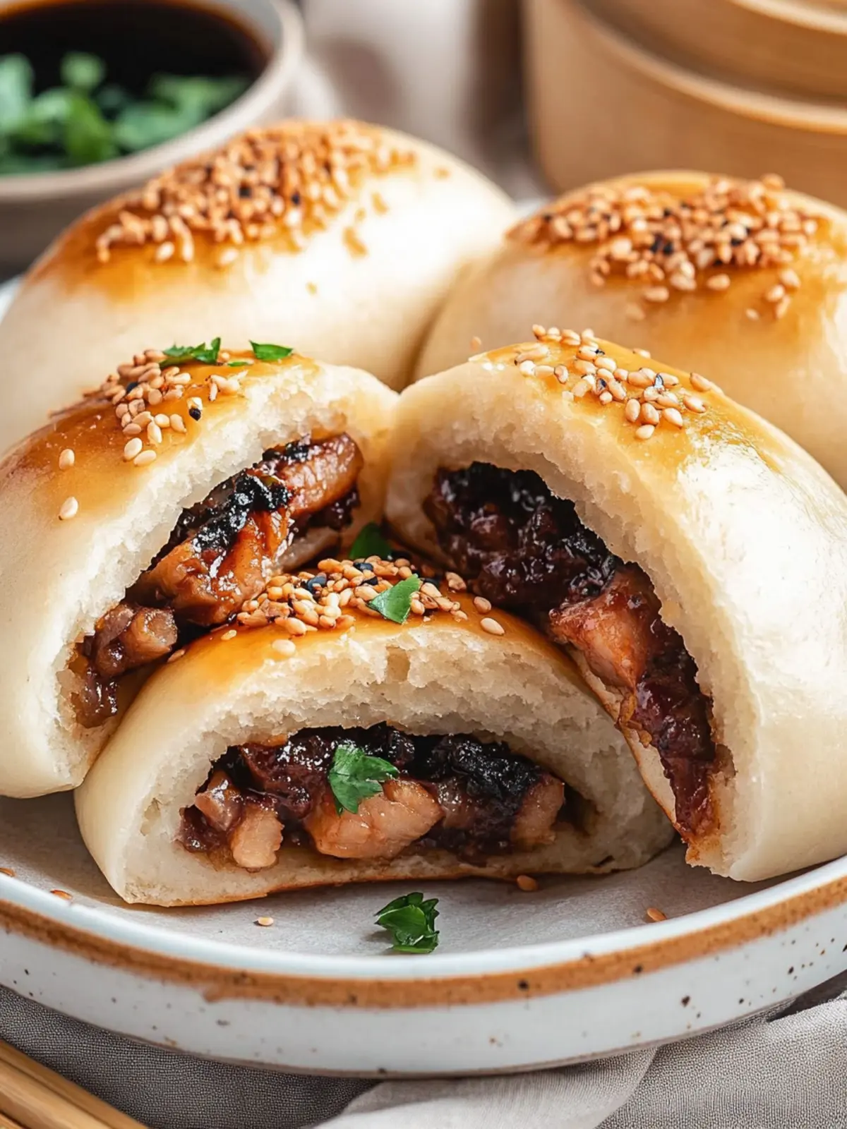 Baked Char Siu Bao: Easy Homemade BBQ Pork Buns to Savor 3 Baked Char Siu Bao (Chinese BBQ Pork Buns)
