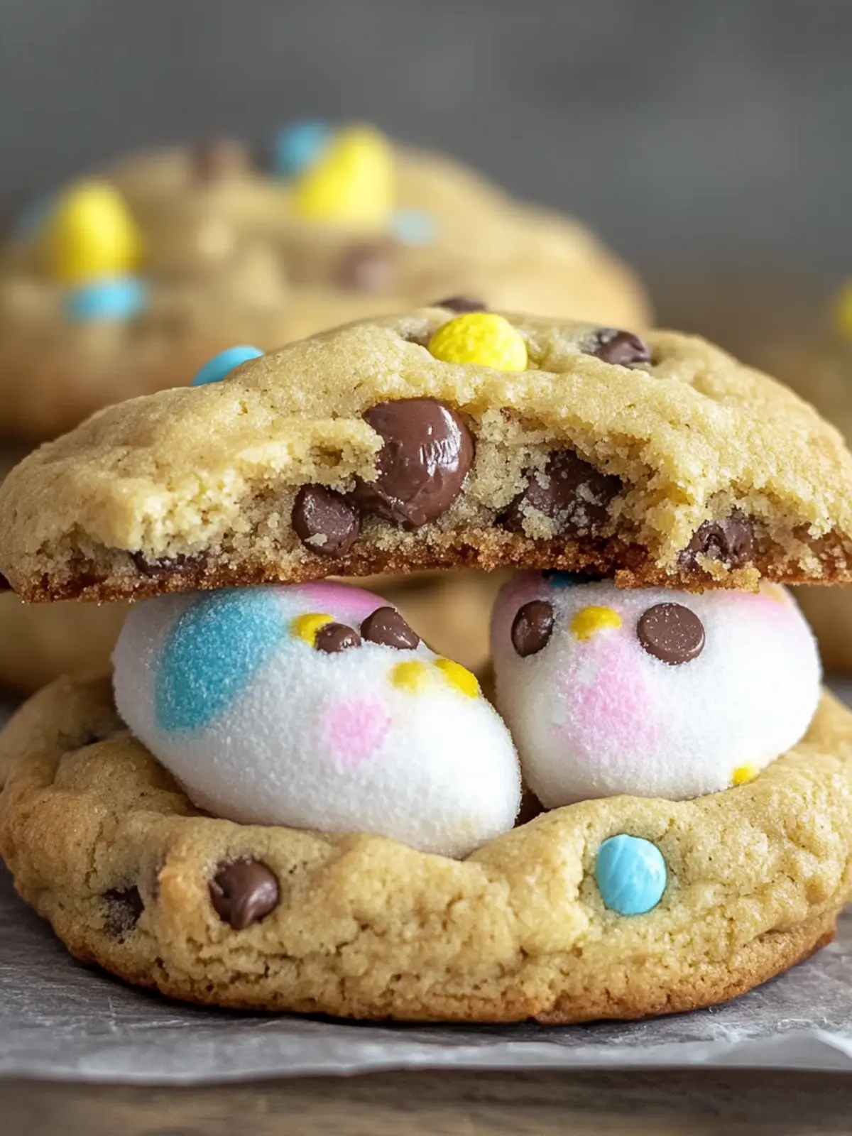 Giant Chocolate Chip Peep Stuffed Easter Cookies You’ll Love! 4 Giant Chocolate Chip Peep Stuffed Easter Cookies