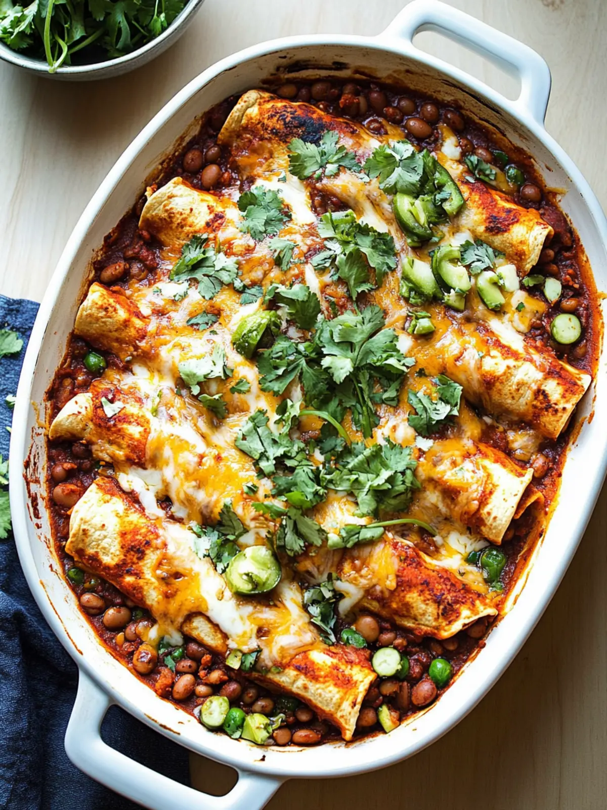 Satisfying Vegetarian Bean and Cheese Enchiladas in 40 Minutes 3 Vegetarian Bean and Cheese Enchiladas