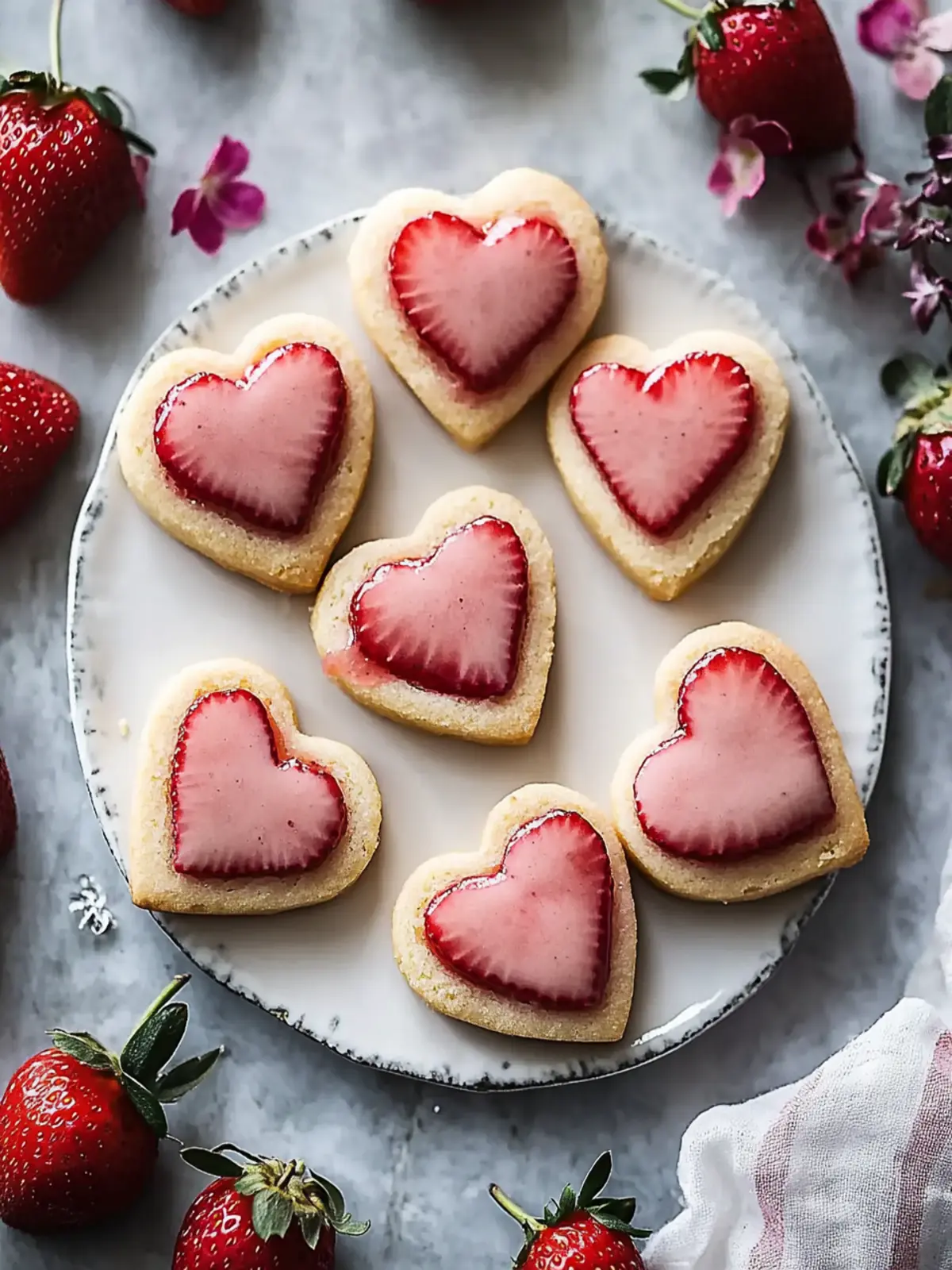 Filled Heart-Shaped Strawberry Shortbread Cookies Made with Love 5 Filled Heart-Shaped Strawberry Shortbread Cookies