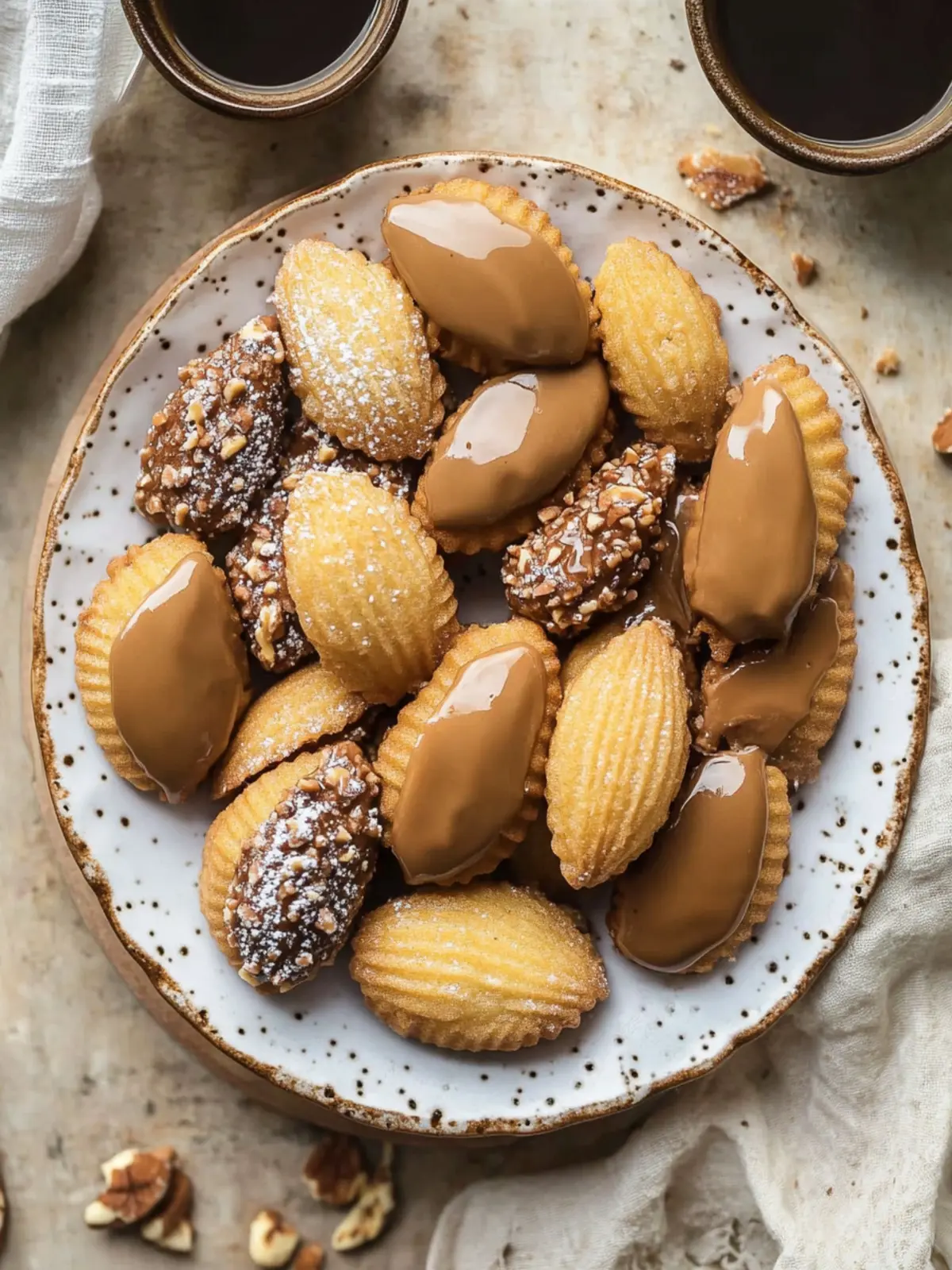 Brown Butter Madeleines Dipped in Espresso Glaze Bliss 3 Brown Butter Madeleines dipped in Espresso Glaze