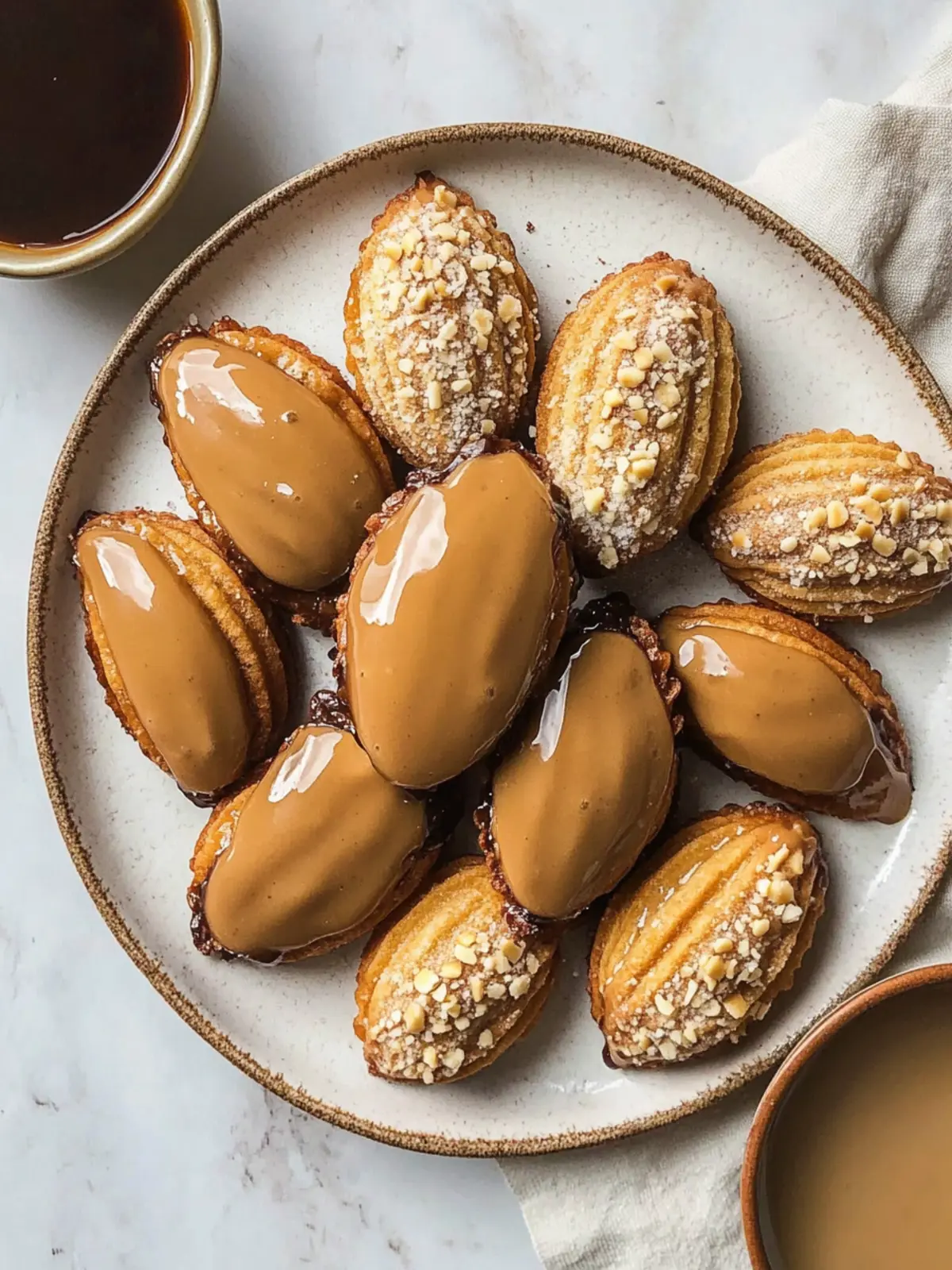 Brown Butter Madeleines Dipped in Espresso Glaze Delight 5 Brown Butter Madeleines dipped in Espresso Glaze