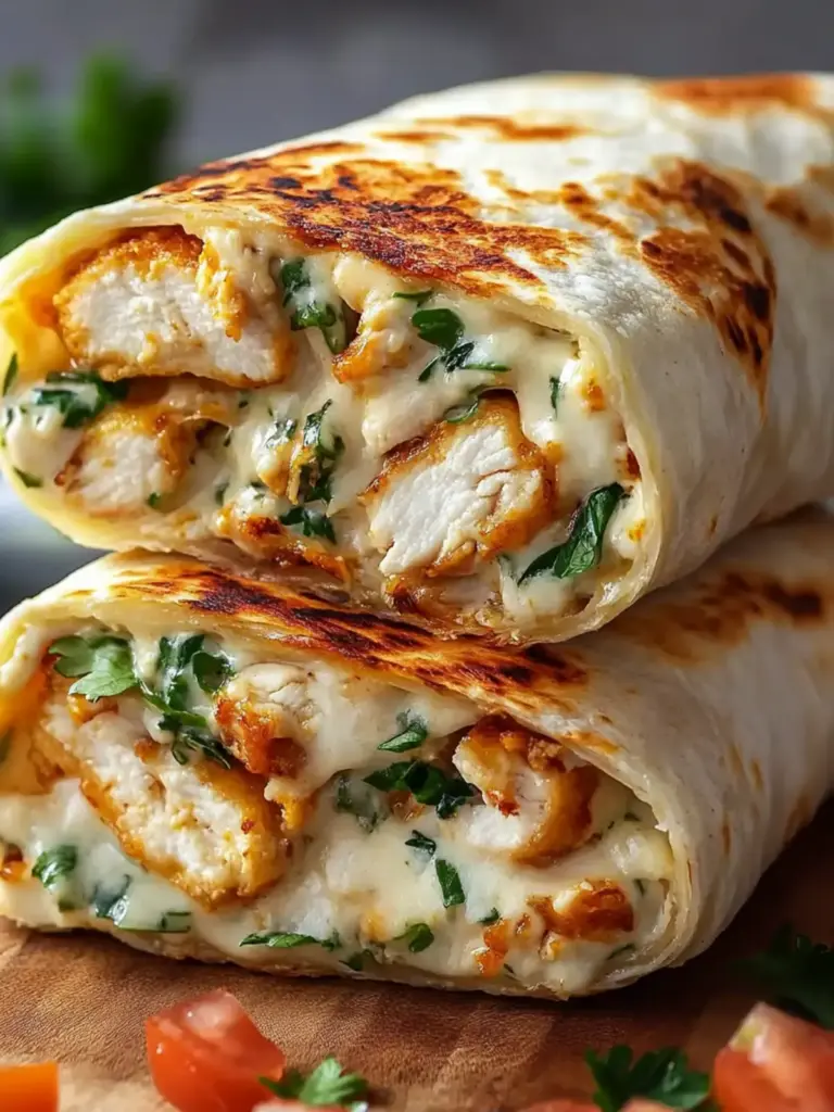 Ooey-Gooey Cheesy Garlic Chicken Wraps You’ll Devour