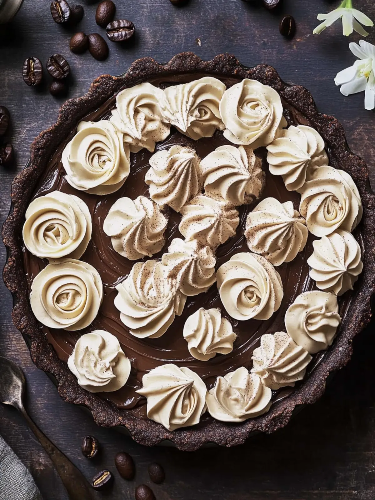 Decadent Dark Chocolate Tart with Espresso Whipped Cream Bliss 4 Dark Chocolate Tart with Espresso Whipped Cream