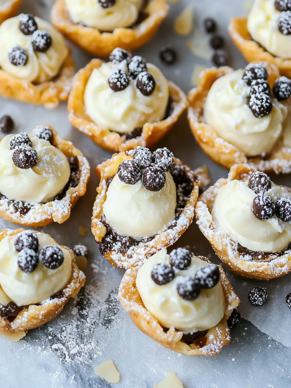 Delicious Mini Cannoli Bites: A Quick & Easy Dessert Delight 2 Mini Cannoli Bites