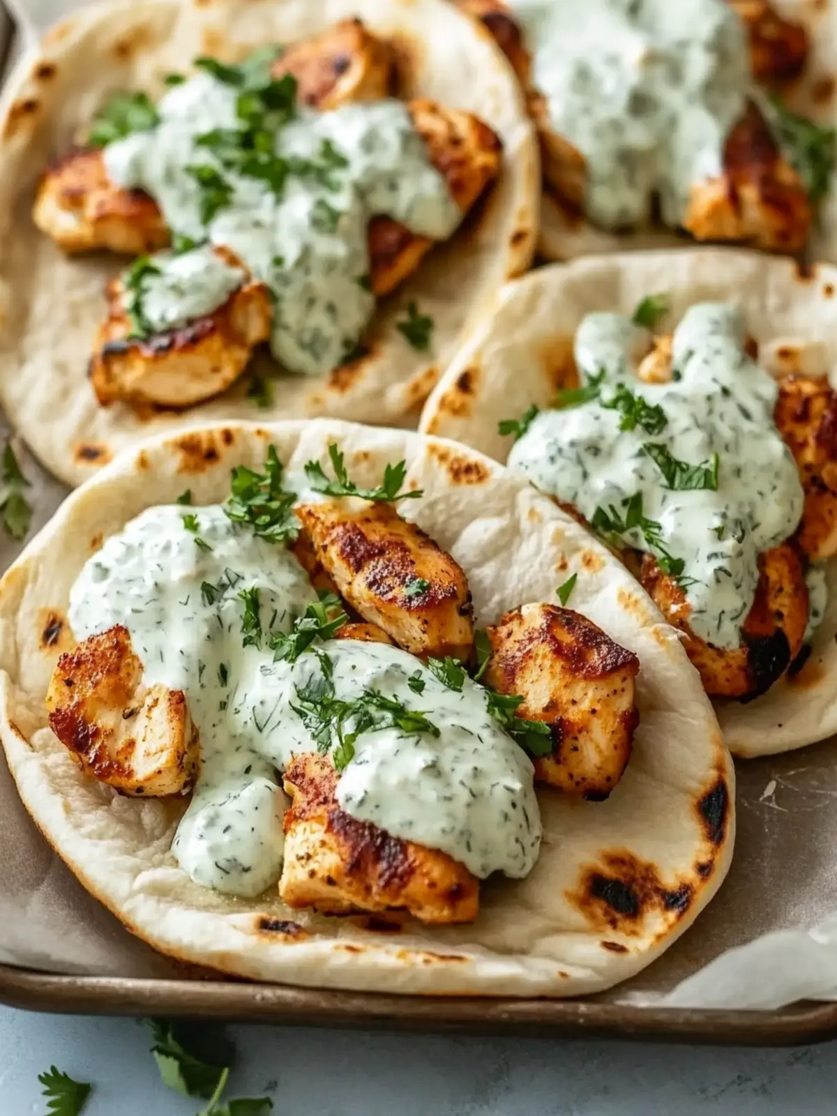 Sheet Pan Chicken Pitas with Herby Ranch Recipe for Busy Nights 4 Sheet Pan Chicken Pitas with Herby Ranch Recipe