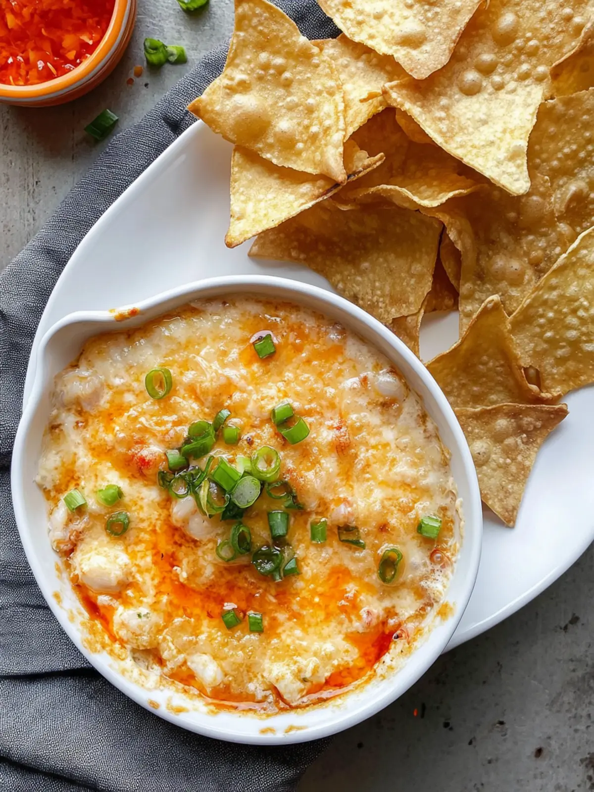 Creamy Crab Rangoon Dip with Crispy Wonton Chips Delight 2 Crab Rangoon Dip (With Wonton Chips)