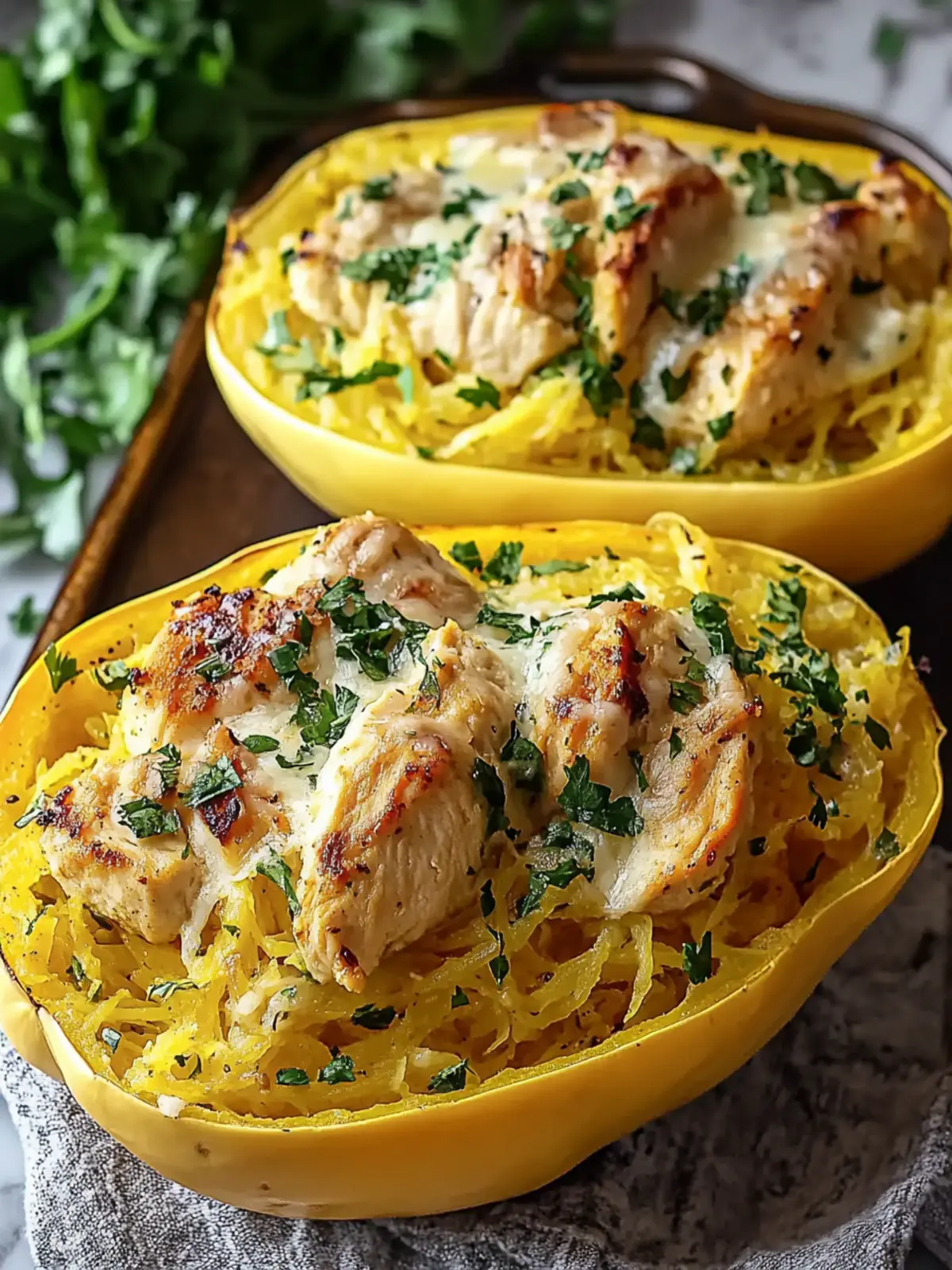 Irresistible Chicken Spaghetti Squash for Healthy Comfort Food 2 Irresistible Chicken Spaghetti Squash