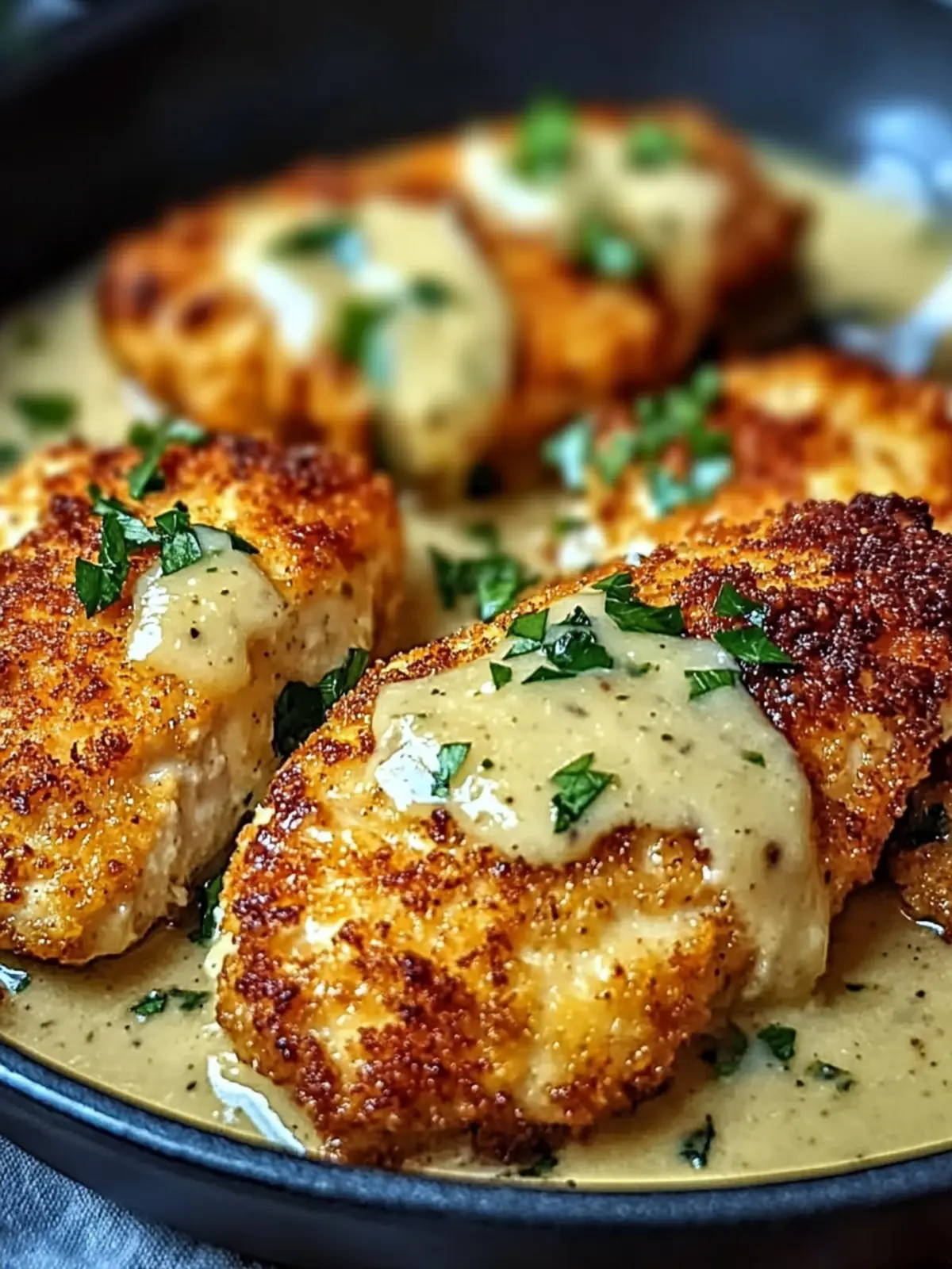 Crispy Parmesan Chicken with Rich Garlic Sauce - 30 Min Delight 2 Crispy Parmesan Chicken with a Rich Garlic Sauce – Easy Dinner Idea