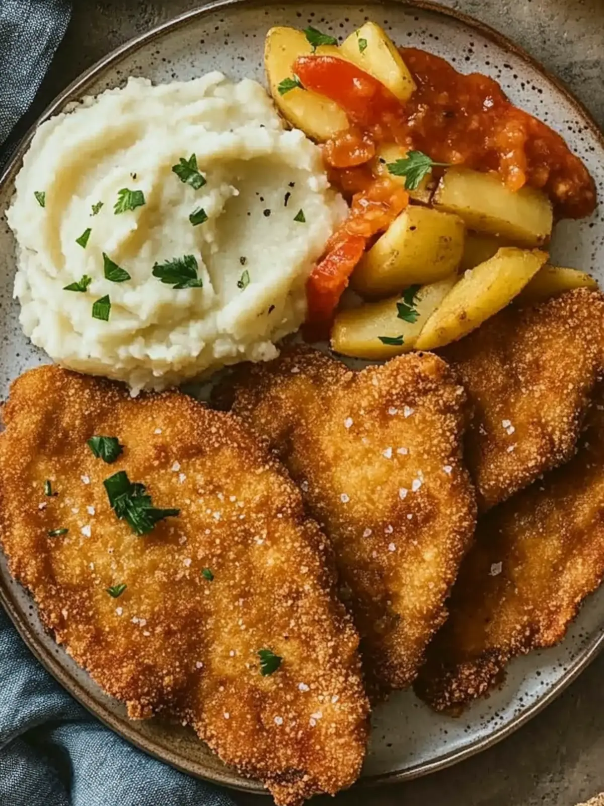 Thin Crispy Schnitzel with Mashed Potatoes Your New Family Favorite 2 Thin Crispy Schnitzel with Mashed Potatoes