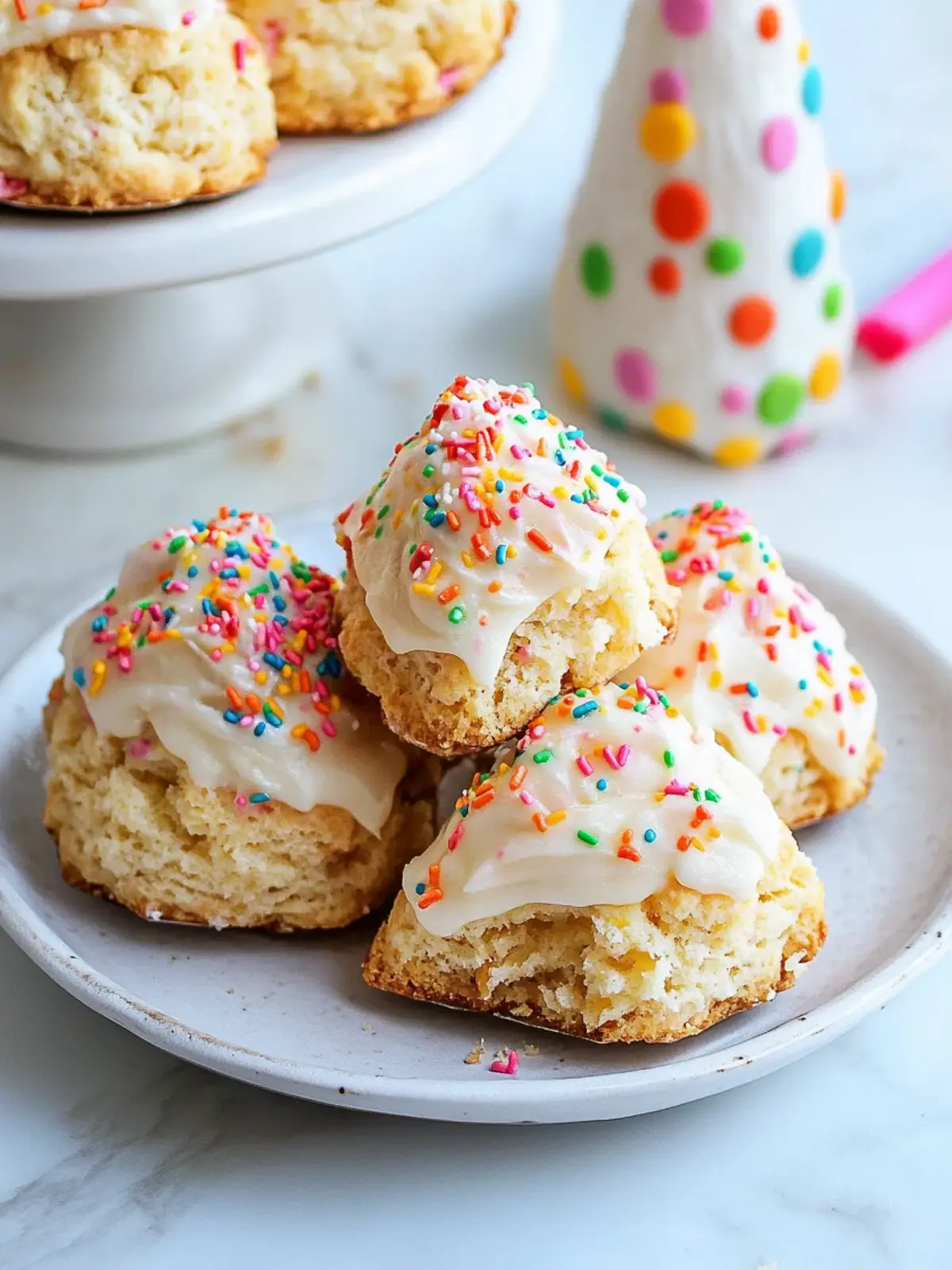 Fluffy Birthday Cake Scones Loaded with Sprinkles Delight! 3 Birthday Cake Scones
