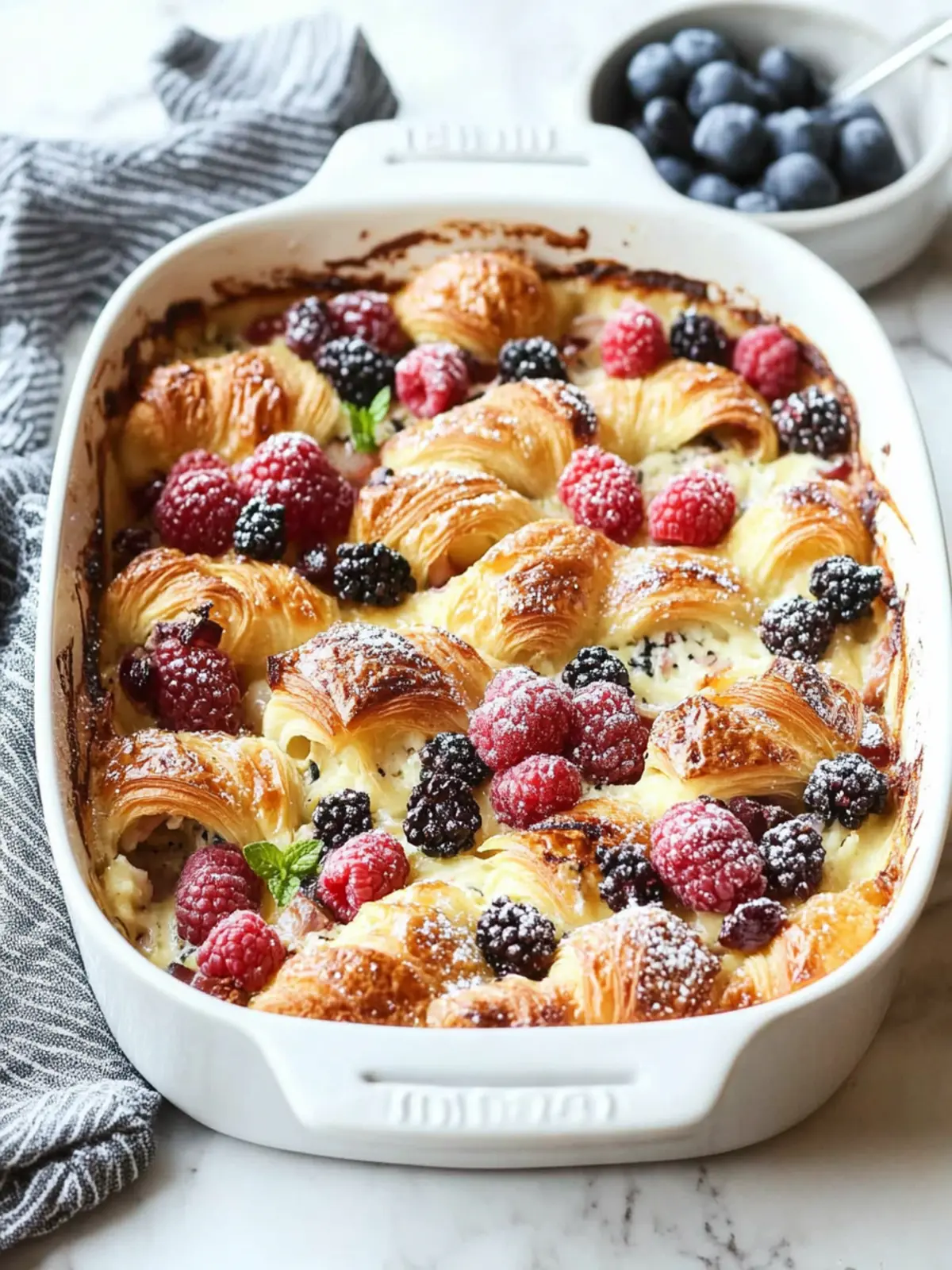 Indulge in Croissant Breakfast Casserole Loaded with Berries 5 Croissant Breakfast Casserole