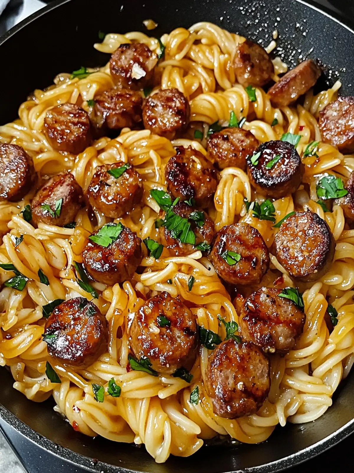 Sticky Honey Garlic Sausage Pasta Skillet: Quick One-Pan Delight 3 Sticky Honey Garlic Sausage Pasta Skillet: A Flavorful One-Pan Wonder