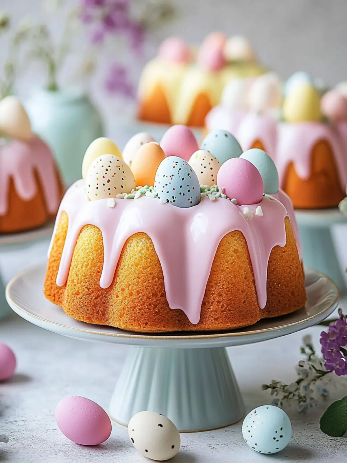Deliciously Fun Mini Easter Bundt Cakes with Candy Inside 2 Mini Easter Bundt Cakes