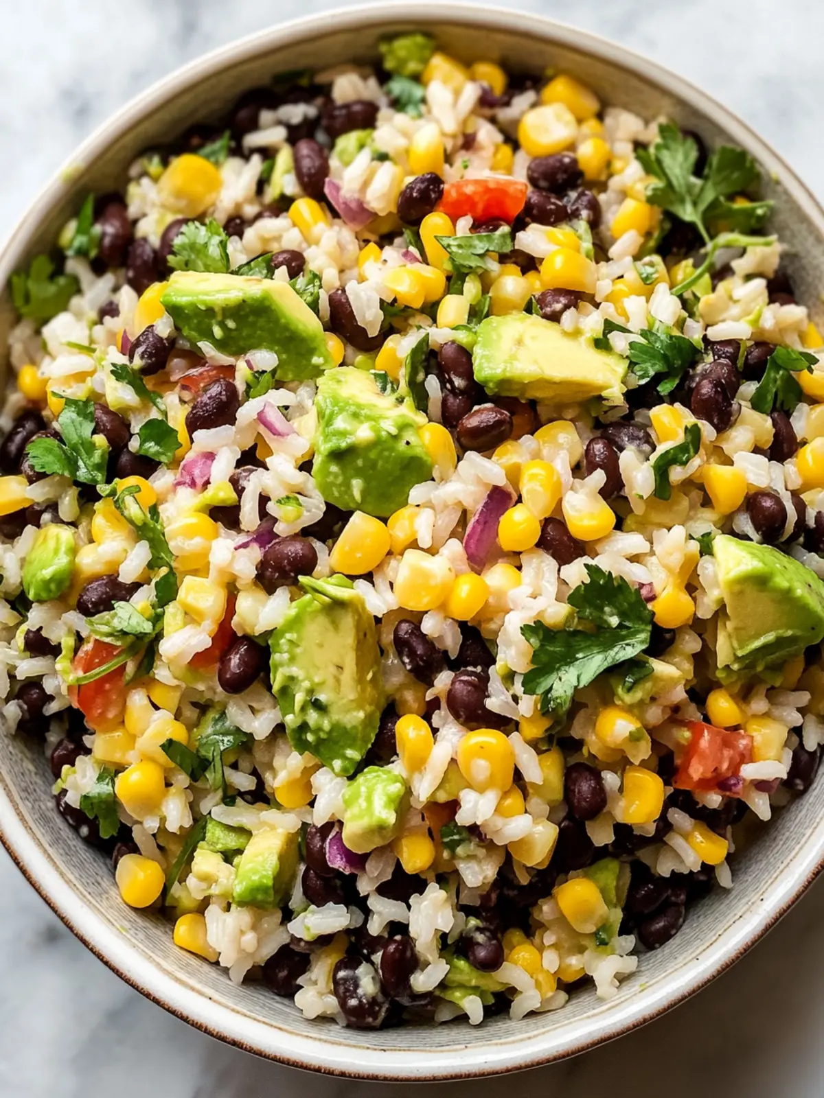Zesty Black Bean Corn Avocado Salad with Rice for Summer Bliss 2 Black Bean Corn Avocado Salad with Rice