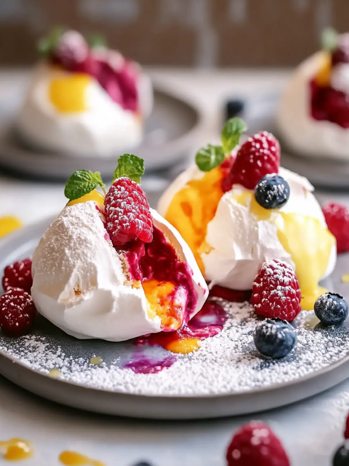 Crispy Pavlova Bombs: The Ultimate Smash Dessert Delight 3 Crispy Pavlova Bombs (The Ultimate “Smash” Dessert)