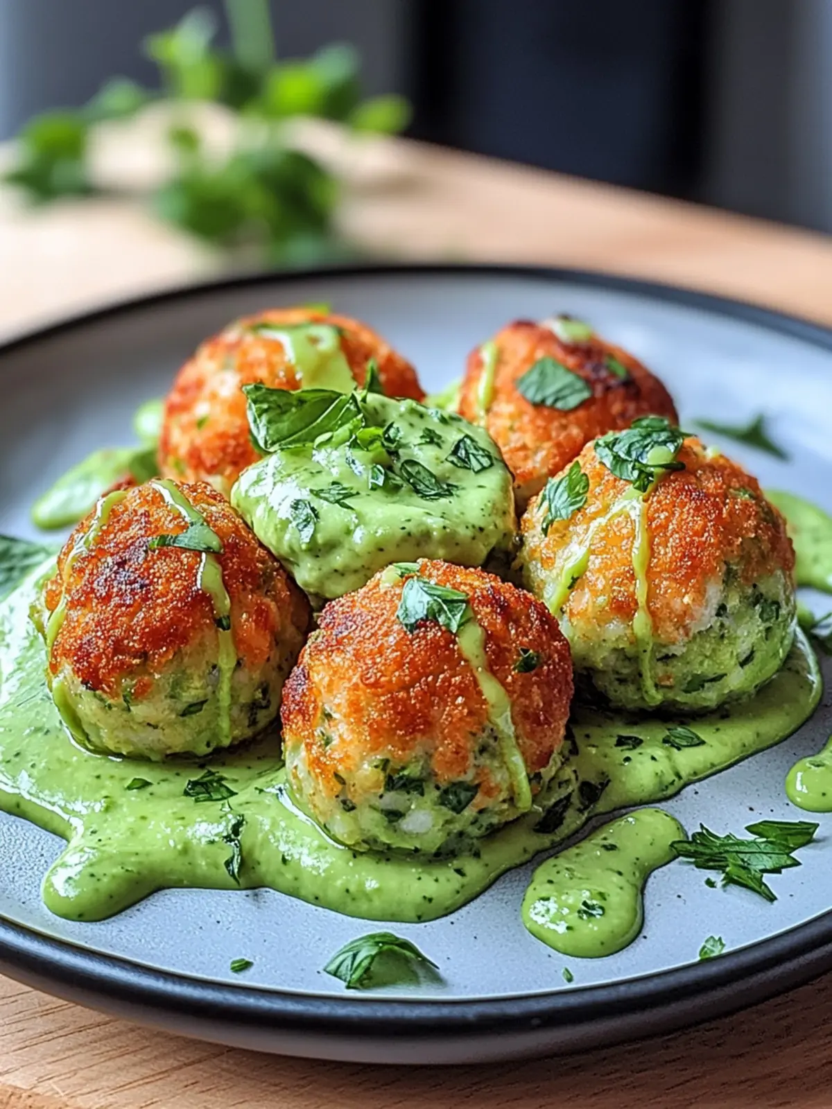 Savory Salmon Balls with Creamy Avocado Sauce Delight 5 Salmon Balls with Creamy Avocado Sauce