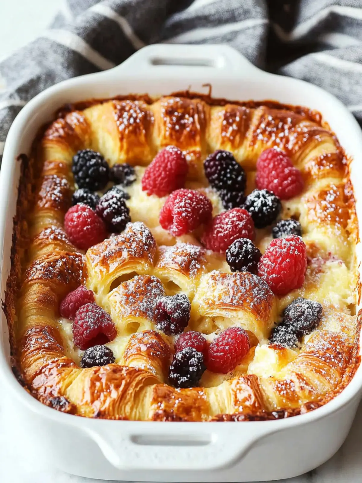 Indulge in Croissant Breakfast Casserole Loaded with Berries 2 Croissant Breakfast Casserole