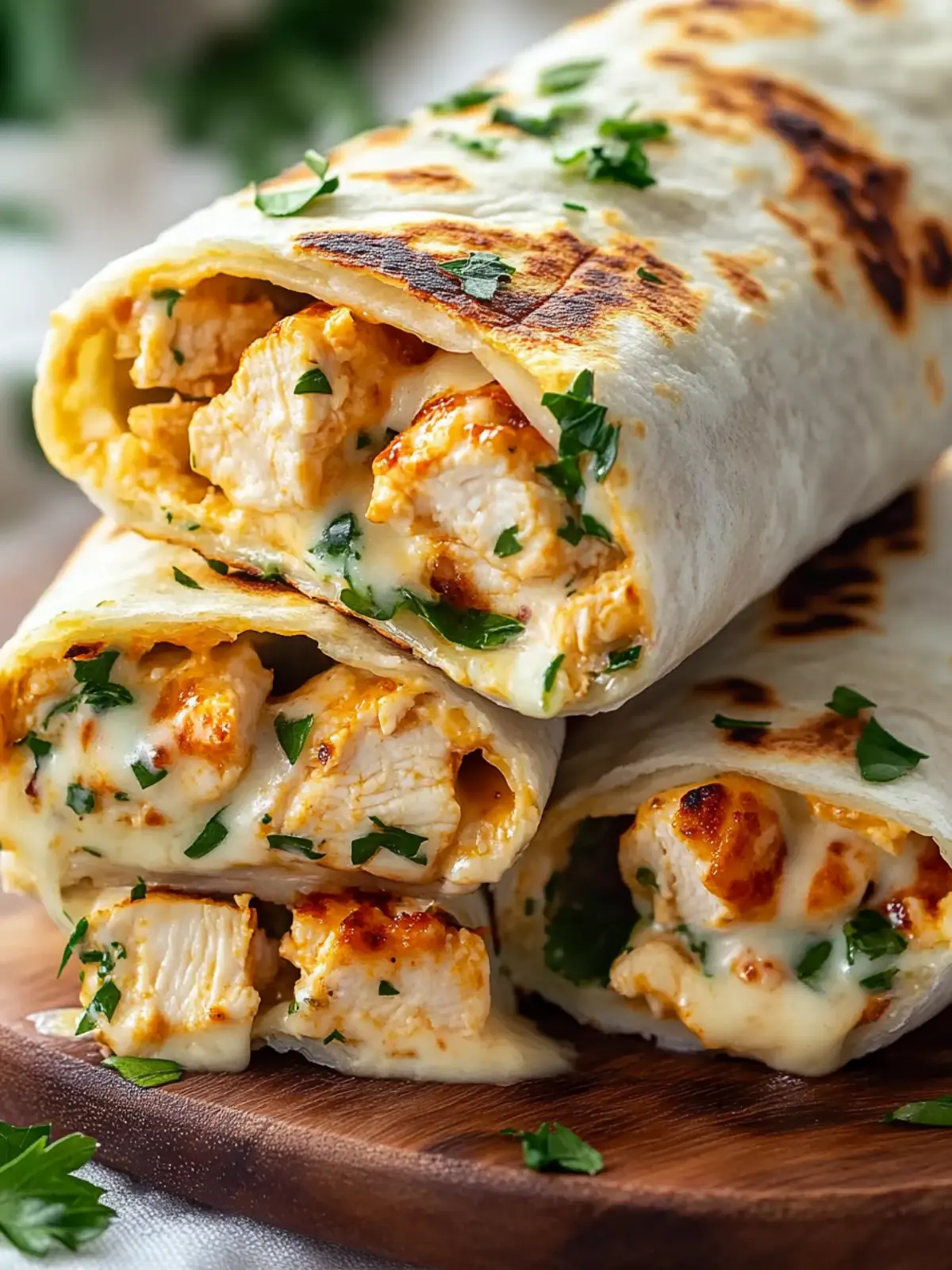 Melt-in-Your-Mouth Ooey-Gooey Cheesy Garlic Chicken Wraps 2 Ooey-Gooey Cheesy Garlic Chicken Wraps You’ll Devour