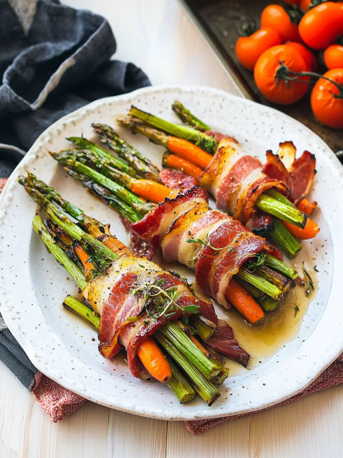 Bacon Wrapped Vegetables with Maple Glaze for Holiday Joy 4 Bacon Wrapped Vegetables with Maple Glaze